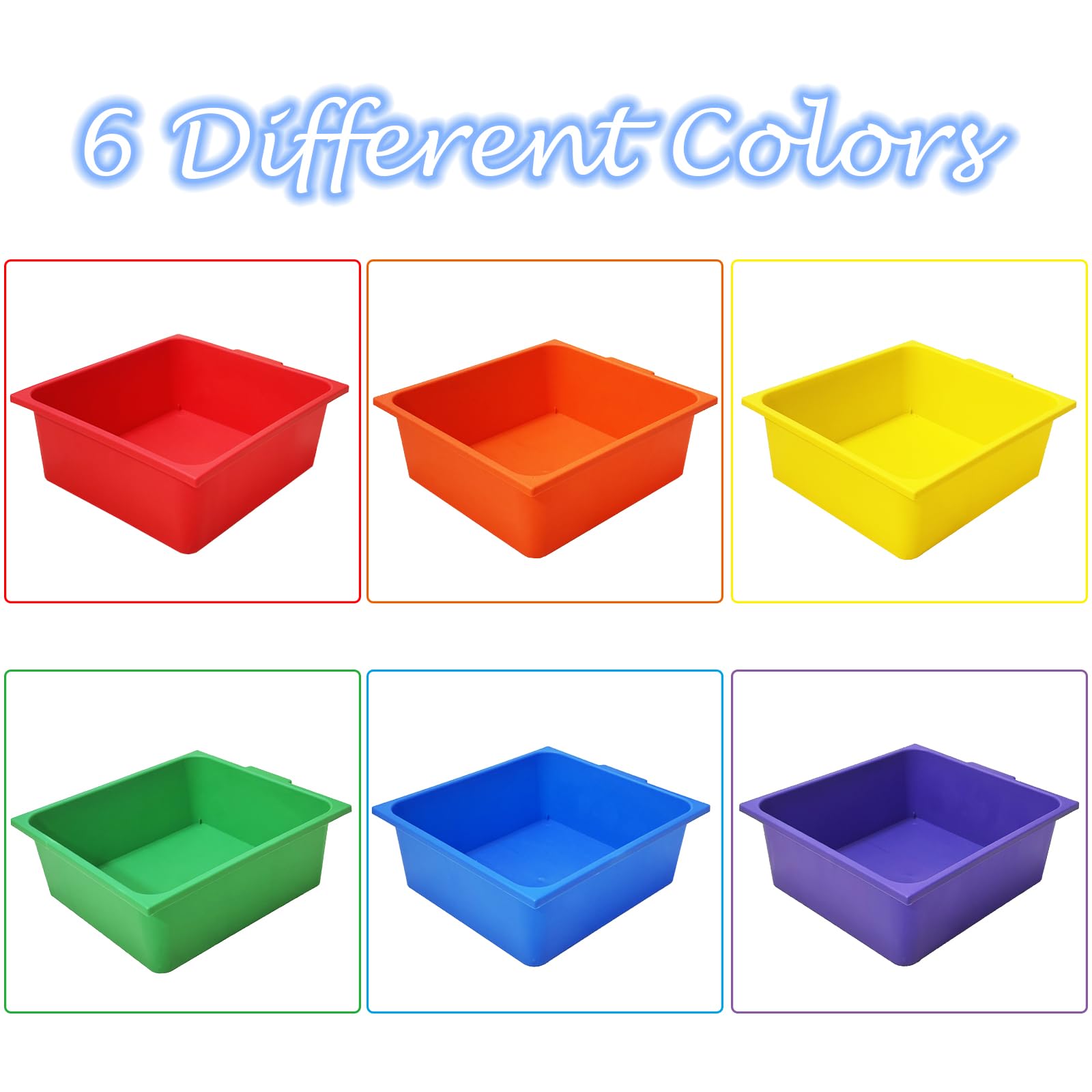 48 PCS Plastic Storage Bins for Classroom & Home Organization - Durable Library Book Bins, Toy Storage Containers for Kids - Perfect for Classrooms, Homeschooling, Daycares & Playrooms