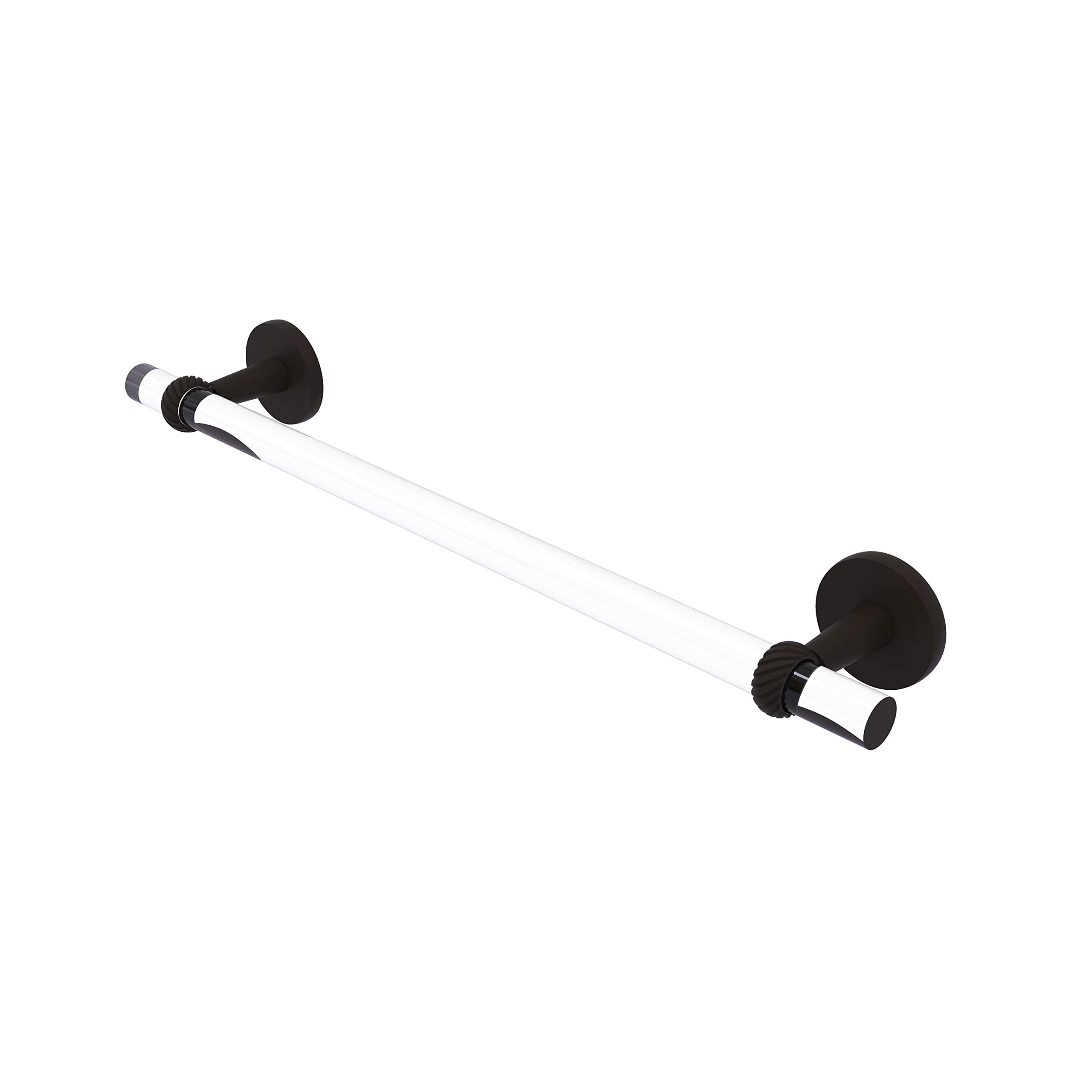 Allied Brass CV-41T-24 Clearview Collection 24 Inch Twisted Accents Towel Bar in Oil Rubbed Bronze - Perfect for Bathroom, Spa, and Luxury Home Decor