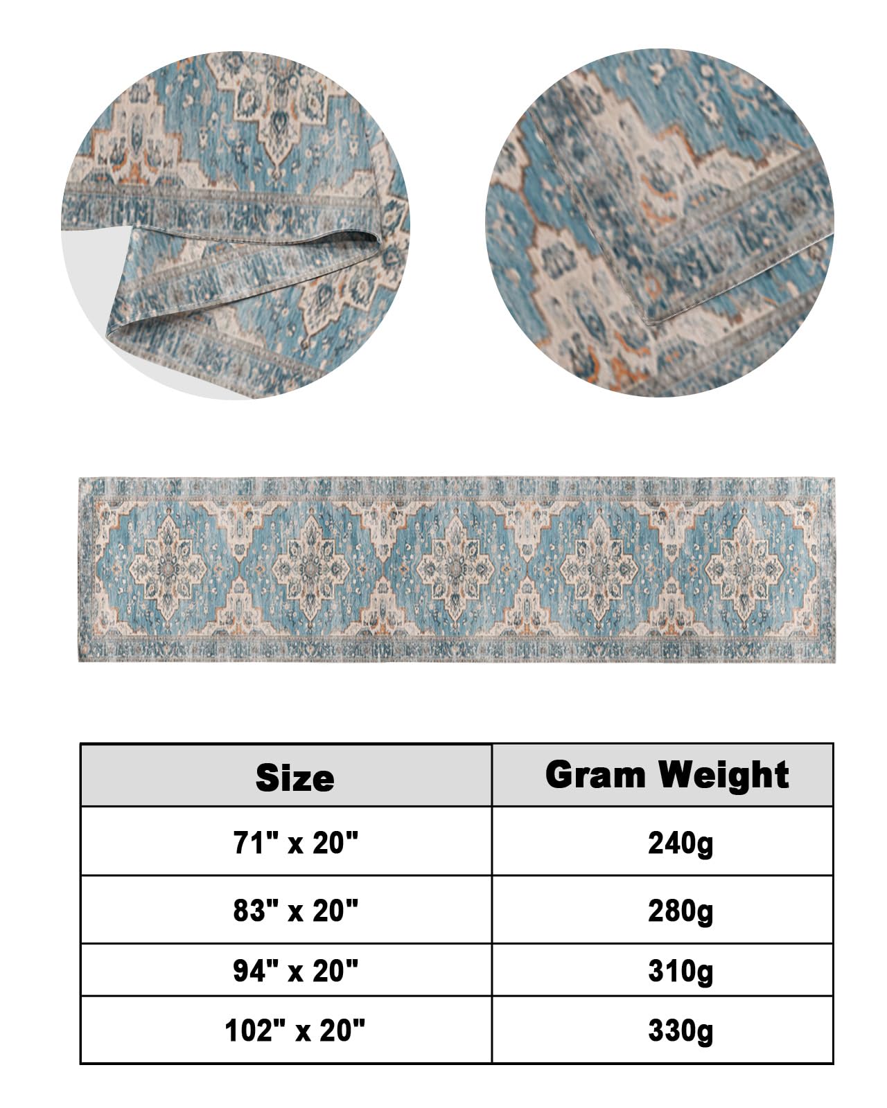 Blue Boho Bed Runner for Queen Size Bed - 83 x 20 Inch Luxury Bed Scarf Throw with Mid-Century Abstract Geometric Design - Perfect for Home Decor, Hotel Bedding & Western Style Bedroom Accent