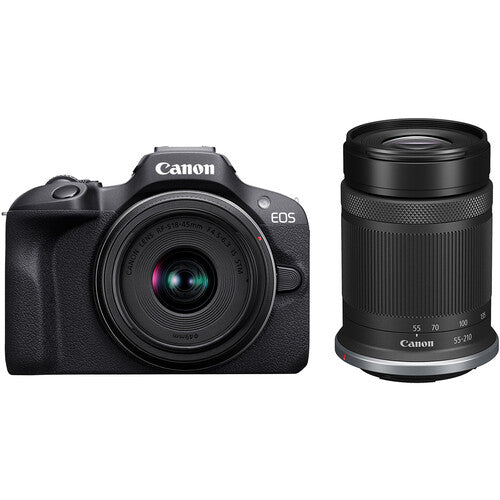 Canon EOS R100 Mirrorless Digital Camera with 18-45mm & 55-210mm Lens Kit - Perfect for Travel, Vlogging & Photography Enthusiasts