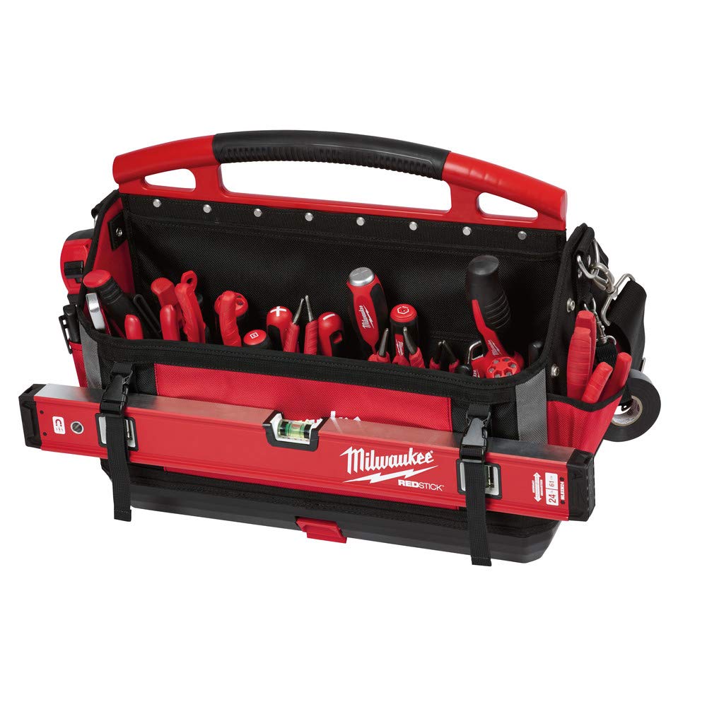 Milwaukee 48-22-8320 Packout 20-Inch Heavy Duty Storage Tote with Reinforced Handles - Waterproof Tool Organizer for Construction, Job Site & Garage Organization
