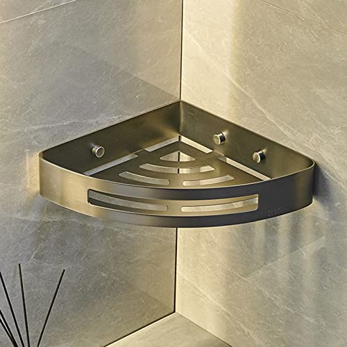 Stainless Steel No Drill Shower Caddy - Wall Mounted Rustproof Bathroom Storage Basket for Shampoo, Soap & Toiletries | Space Saving Shower Organizer for Small Bathrooms & Apartments (Gray, 1-Tier)