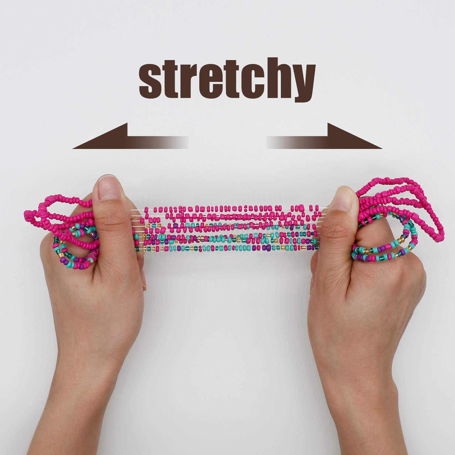 Colorful Stretchy African Waist Beads Body Chain Jewelry for Women - Perfect for Belly Dance, Festival Wear & Body Positivity