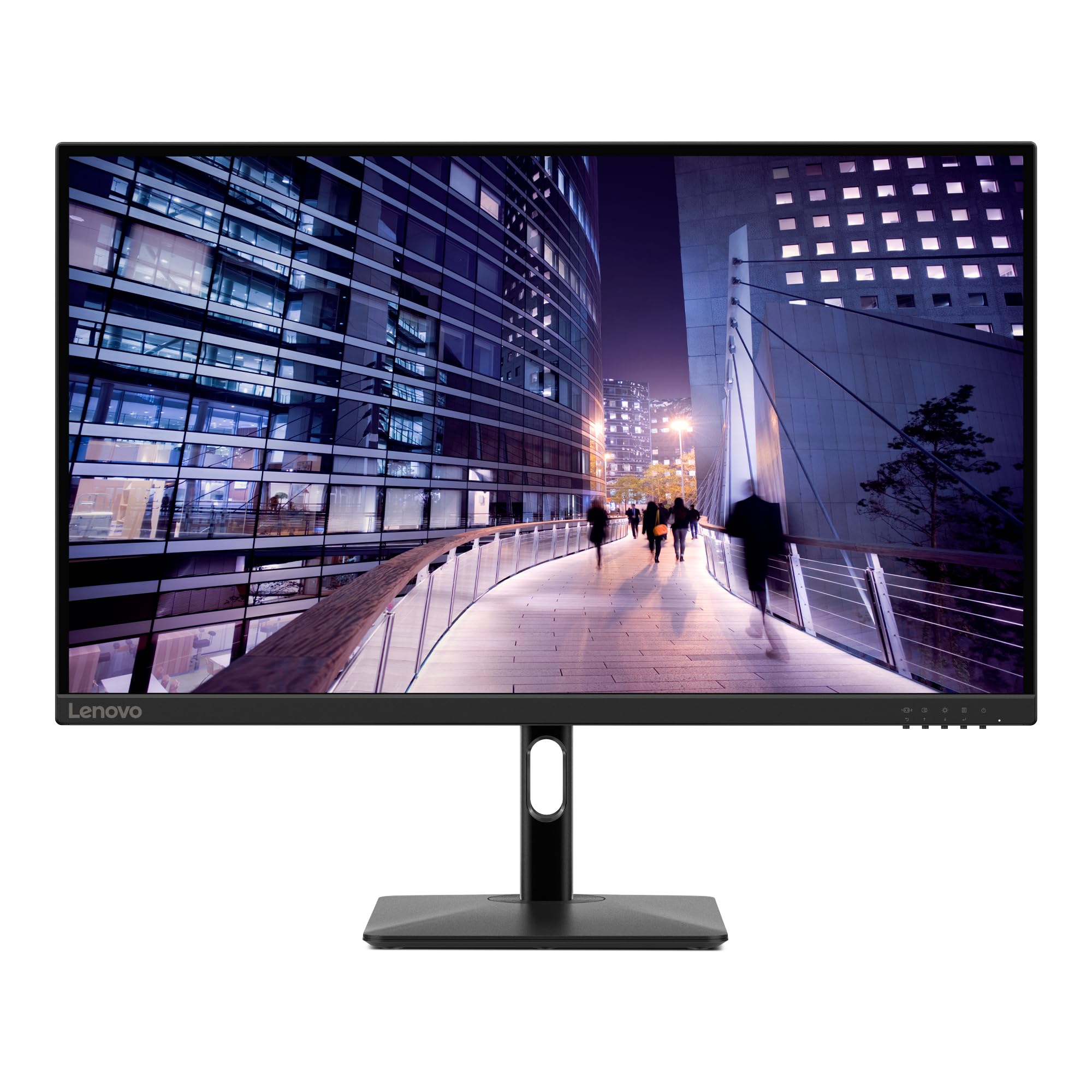 Lenovo N27p 27-inch 4K IPS Monitor with HDR400, 62Hz Refresh Rate, USB-C Port, TÜV Low Blue Light, Height Adjustable Stand & Near Edgeless Design - Perfect for Home Office, Gaming & Graphic Design
