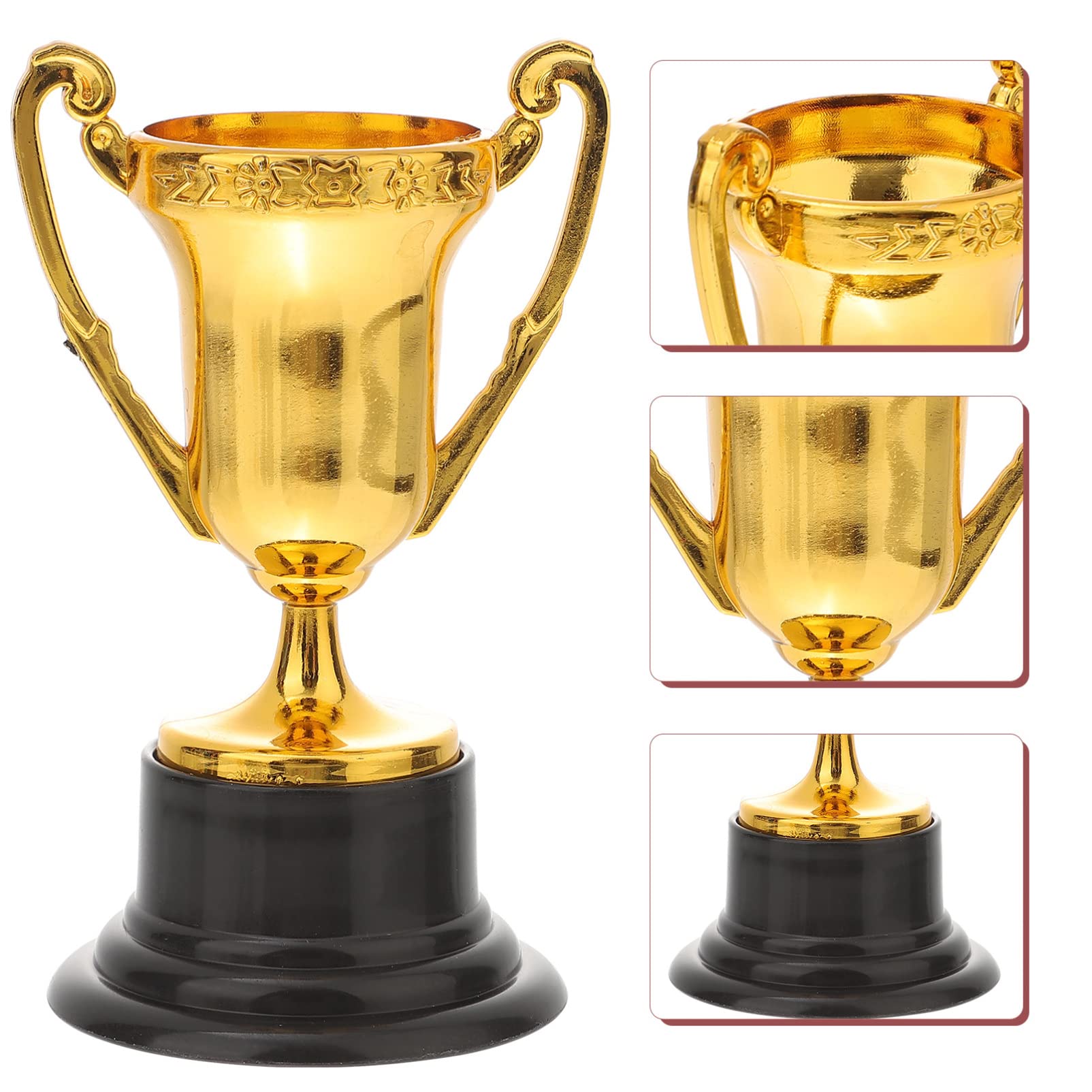 KESYOO 10 Pack Mini Plastic Gold Trophy Cups for Kids - Infants Toys, Football Balloons, Graduation Party Favors, Sports Tournaments & Competition Prizes - Perfect for Squiz Toys, Stocking Stuffers & Award Ceremonies
