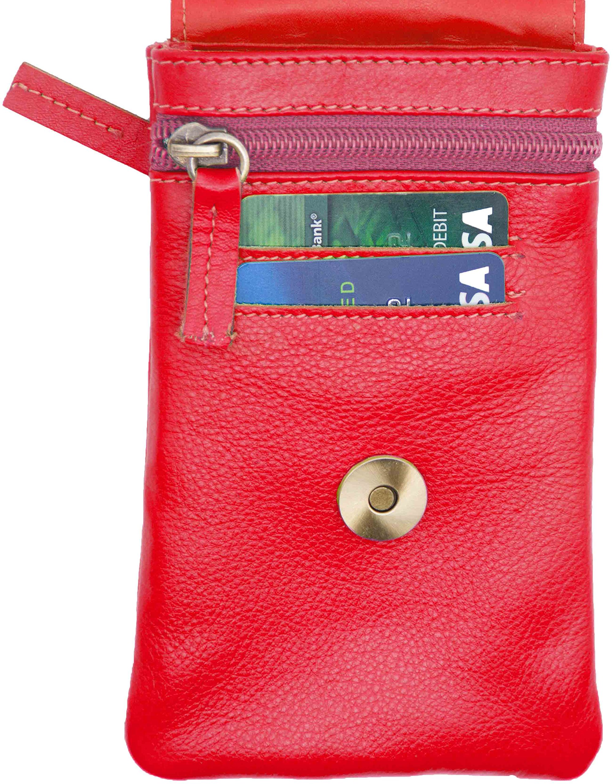 Genuine Cowhide Leather Mini Crossbody Wallet Shoulder Bag for Women - Stylish & Compact Night Out Essential for Parties, Travel & Daily Use