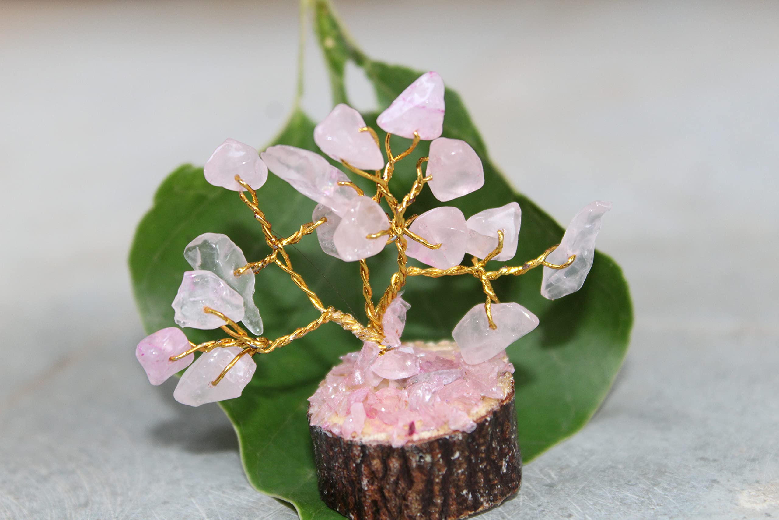 Authentic Rose Quartz Gemstone Money Tree Bonsai - Healing Crystal for Chakra Balancing, Reiki Energy & Feng Shui - Home Office Desk Decor, Spiritual Gift (Perfect for Meditation Spaces & Positive Energy)