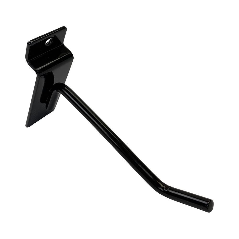 Prolinemax 2 Pack 4 Inch Black Slatwall Hooks - Heavy Duty Metal Retail Display Hangers for Store Shelving & Wall Organization - Perfect for Retail Stores, Boutiques & Home Garages