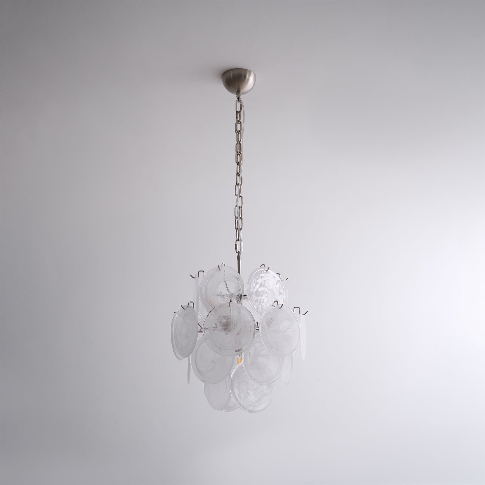 Elegant Aqua White Glass Murano Chandelier - Handcrafted Venetian Style Ceiling Light Fixture for Dining Room, Living Room & Bedroom Decor
