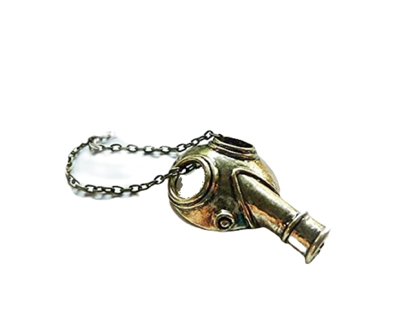 Steampunk Brass Gas Mask Necklace - Apocalypse Style for Cosplay & Gifts