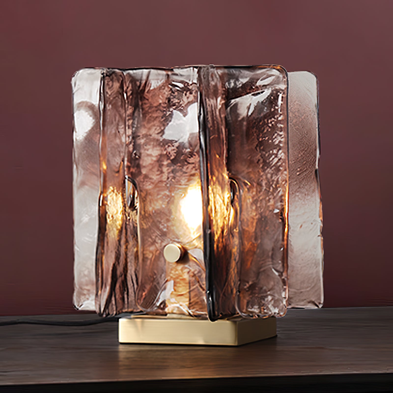 Amber LED Building Block Table Lamp - Modern Nightstand Light for Bedroom, Office, and Kids Room Decor - Perfect for Reading, Relaxing, and Creating Cozy Atmosphere