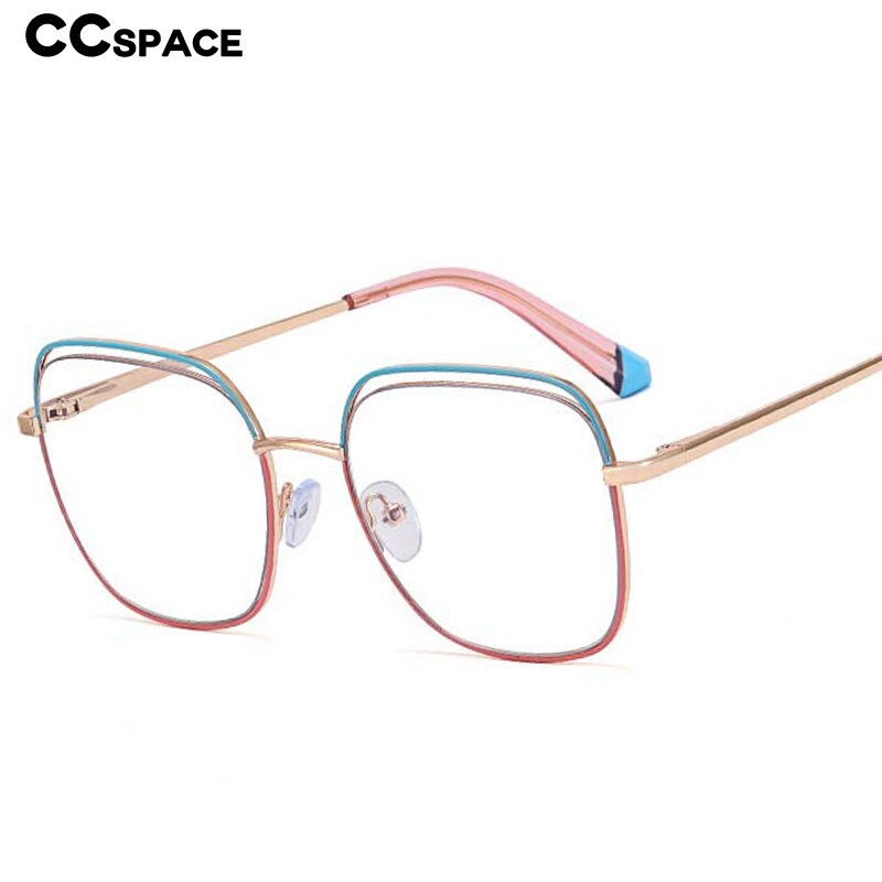 CCspace Women's Full Rim Square Alloy Eyeglasses 55218 - Stylish Lightweight Metal Frame Glasses for Women, Perfect for Office, Reading & Everyday Use