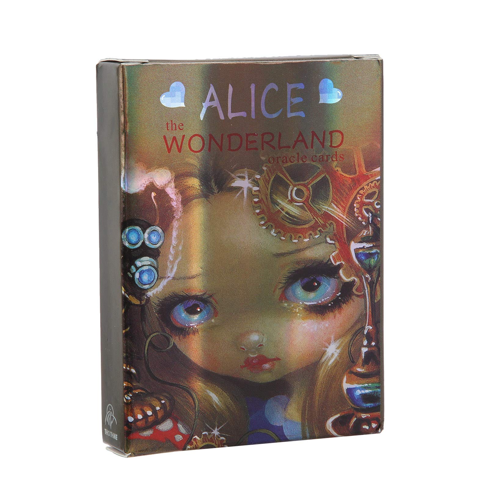 Alice in Wonderland Oracle Tarot Cards - 45 Holographic English Divination Deck with Flash Effect | Beginner-Friendly Mystical Cards for Comfortable Handling | Perfect for Meditation, Spiritual Guidance & Fortune Telling