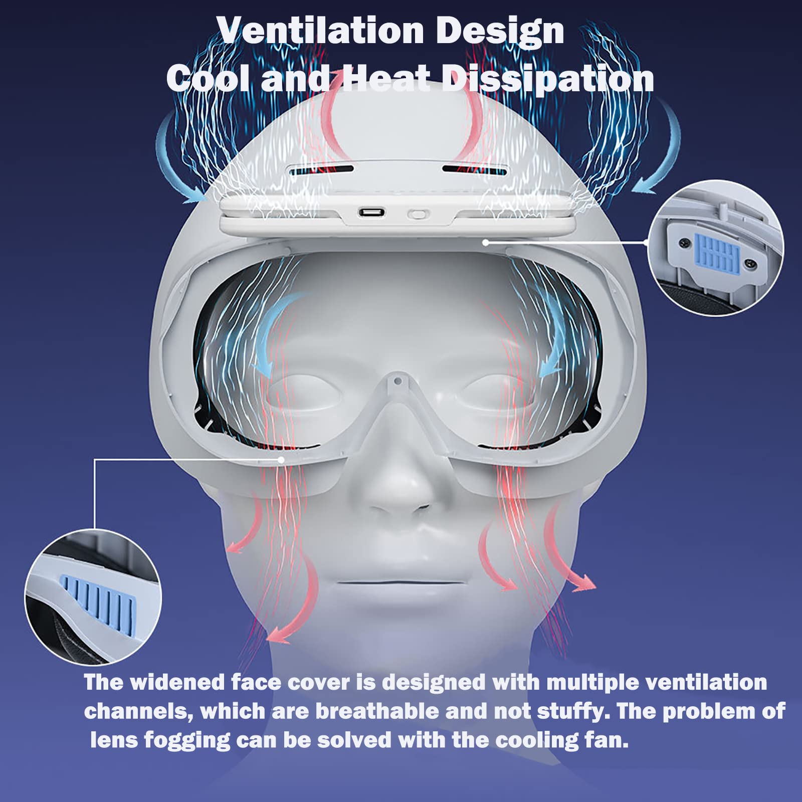 HMHAMA VR Face Interface & Cooling Foam Head Cushion for PICO 4 - Enhanced Comfort for Extended VR Gaming, Watching Movies, and Virtual Meetings
