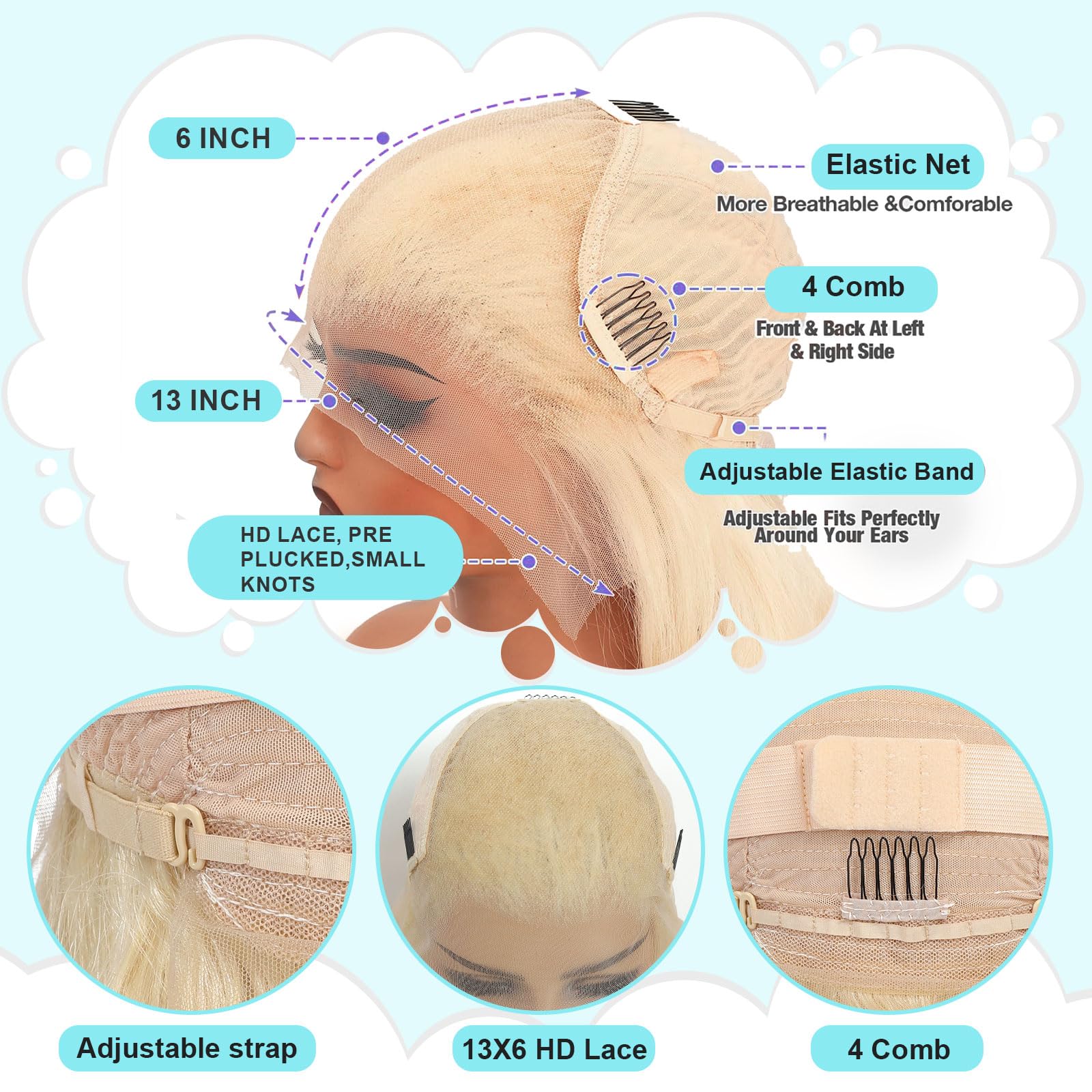 30 Inch 613 Blonde 13x6 Lace Front Wig - 200% Density Human Hair Body Wave with Pre-Plucked HD Lace Frontal | Perfect for Cosplay, Daily Wear & Special Occasions