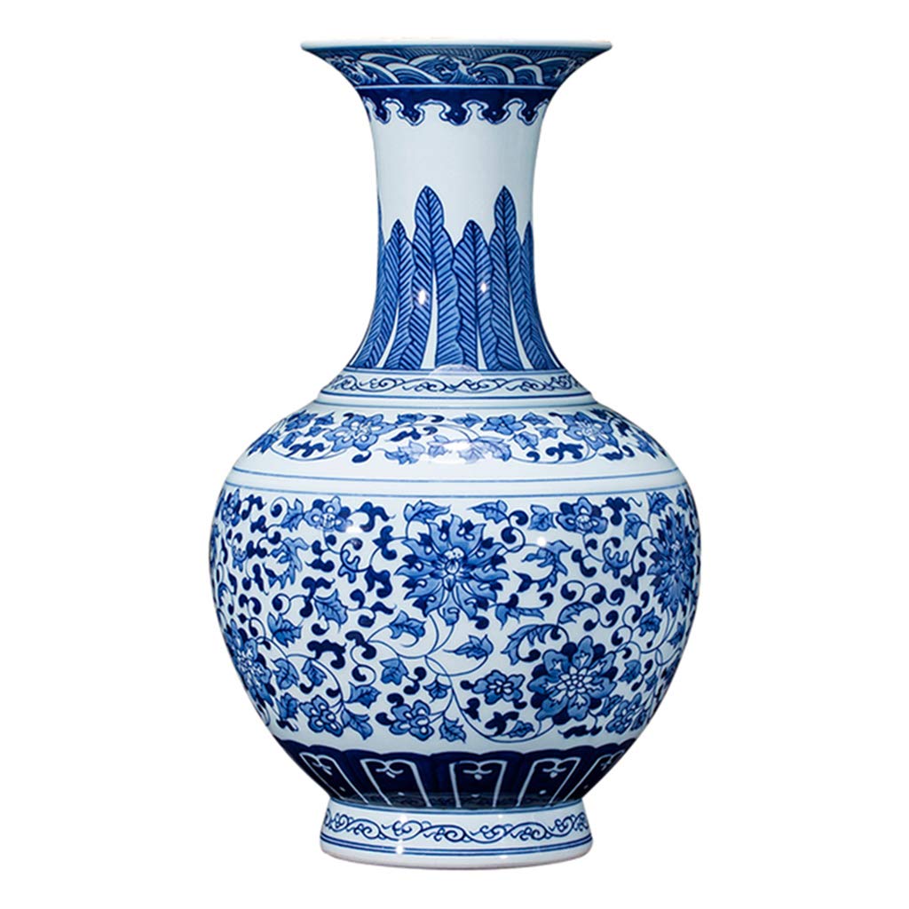 Hand-Painted Blue and White Porcelain Vase from Jingdezhen - High Temperature Fired Ceramic Home Decor for Living Room, Bogu Shelf & Office Display - Traditional Chinese Art Craft Gift
