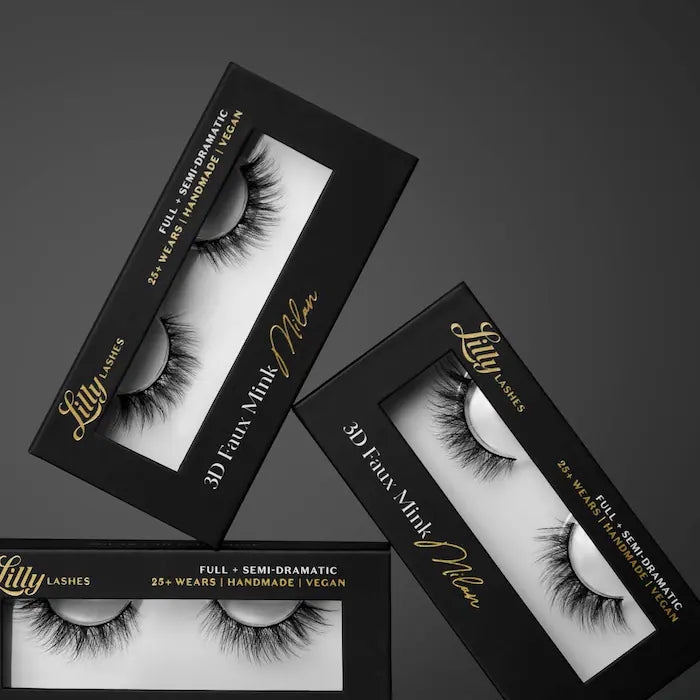 3D Faux Mink Reusable False Eyelashes - Natural Looking Fake Lashes for Daily Wear & Special Occasions - Lilly Lashes for Eye Makeup Enhancement