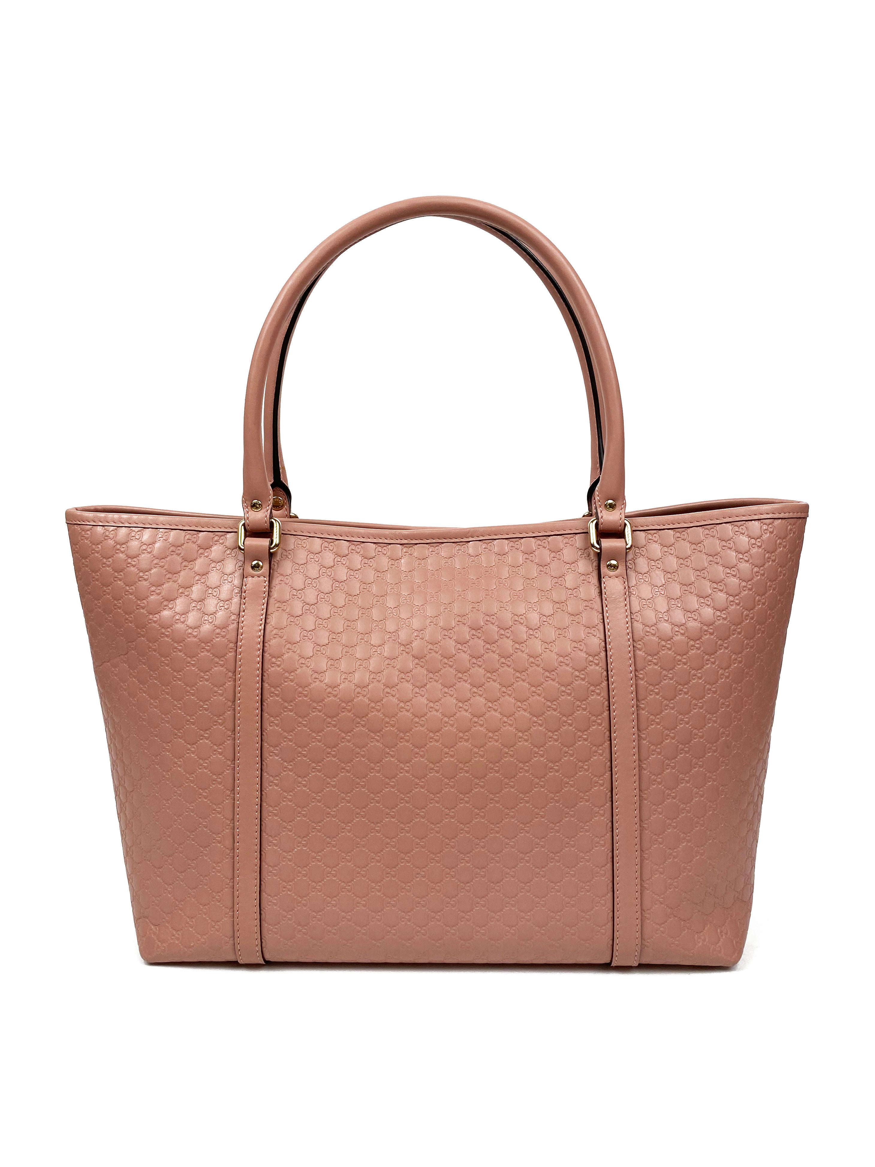 Gucci GG Guccissima Pink Leather Tote Bag for Women - Luxury Designer Handbag for Work, Travel & Everyday Use