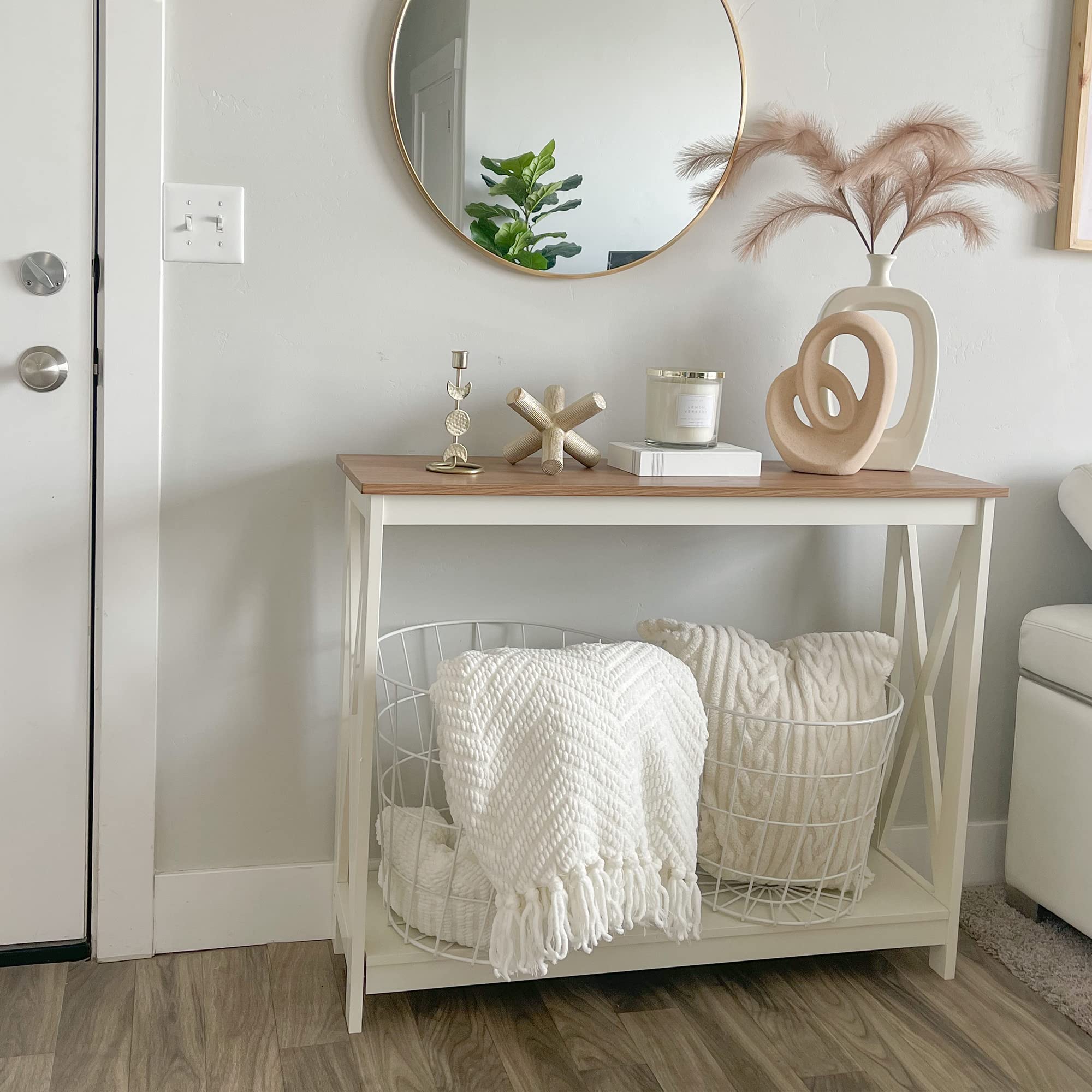 PHI VILLA Modern Console Table - Slim Entryway Table for Hallway, Living Room | Perfect for Small Spaces, Home Decor & Storage Solution