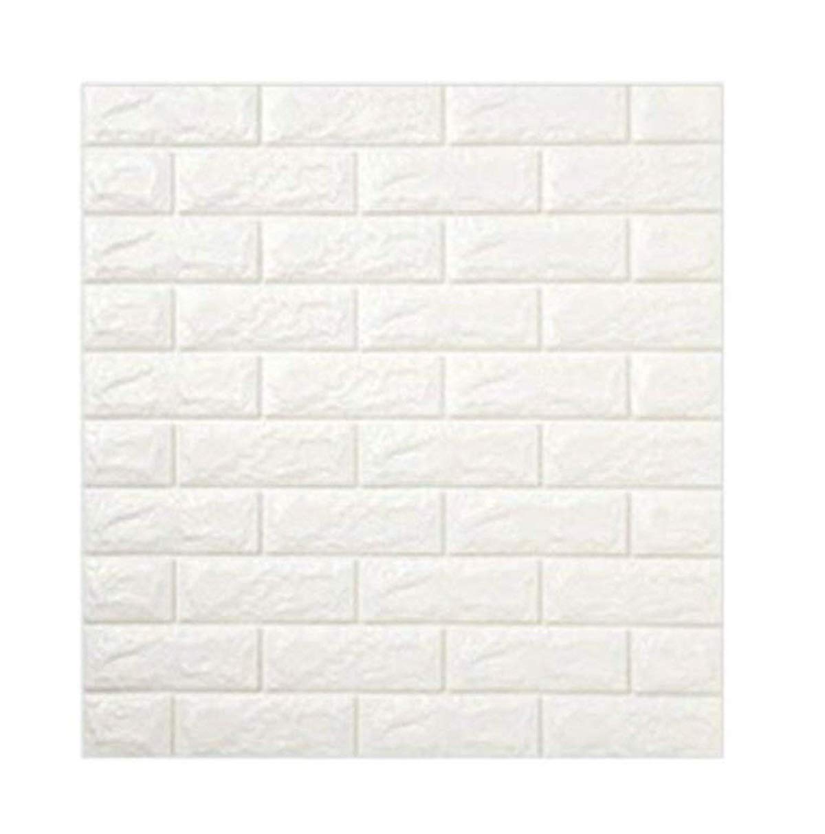 3D Brick Peel and Stick Wallpaper - Self-Adhesive Faux Brick Wall Decor for TV Backdrop, Kids Room, Kitchen - Waterproof DIY Wall Sticker (White, 70x77cm) - Perfect for Home Renovation and Interior Design Projects