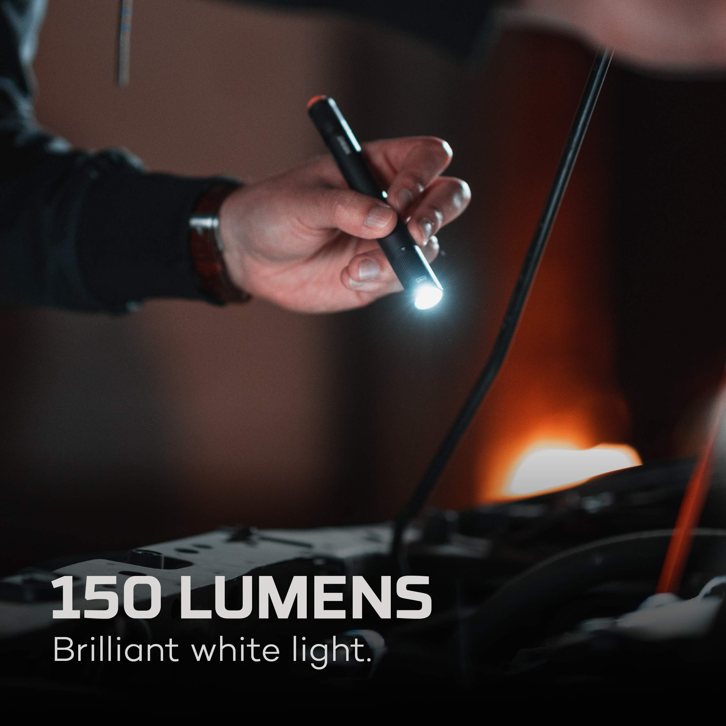 NEBO Columbo 150 Lumen LED Pen Light Flashlight - Ultra Bright AAA Battery Powered Inspection Light for Mechanics, Electricians & Home Use | Perfect for Tight Spaces, Auto Repair & Emergency Kits