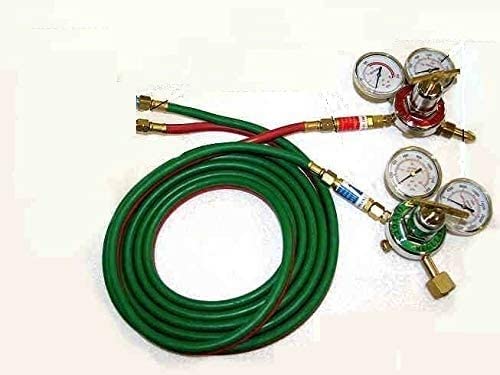 Professional Oxygen/Propane Torch Regulator and Hose Kit with 3-Inch Gauges for Lampwork & Glass Blowing - Perfect for Jewelry Making, Art Glass Crafting, and DIY Projects