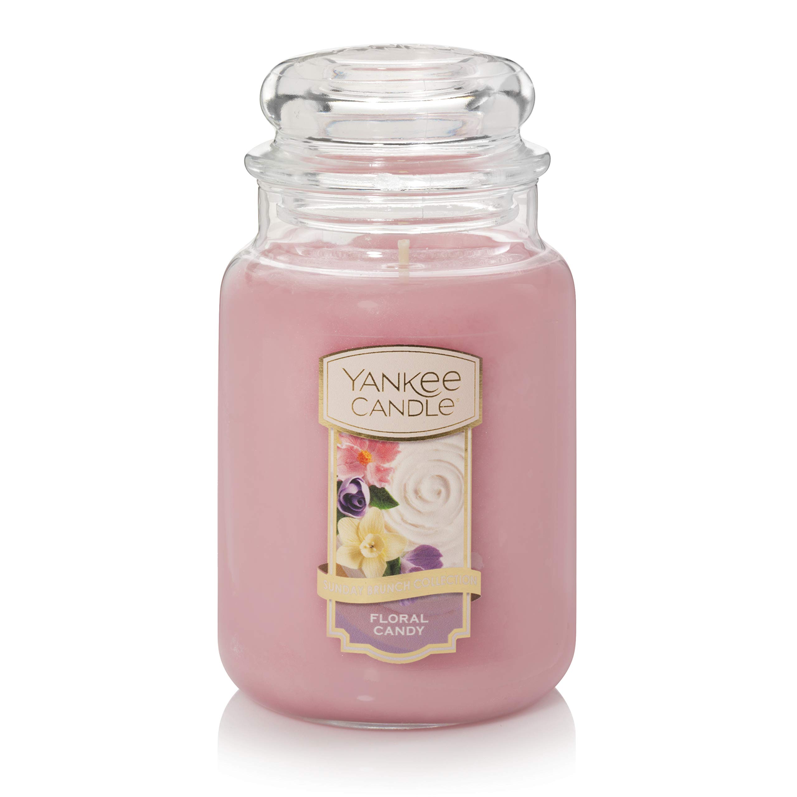 Yankee Candle Floral Candy Scented - Large 22oz Jar Candle with Single Wick | 110+ Hours Burn Time | Perfect for Home Decor, Relaxation & Romantic Ambiance