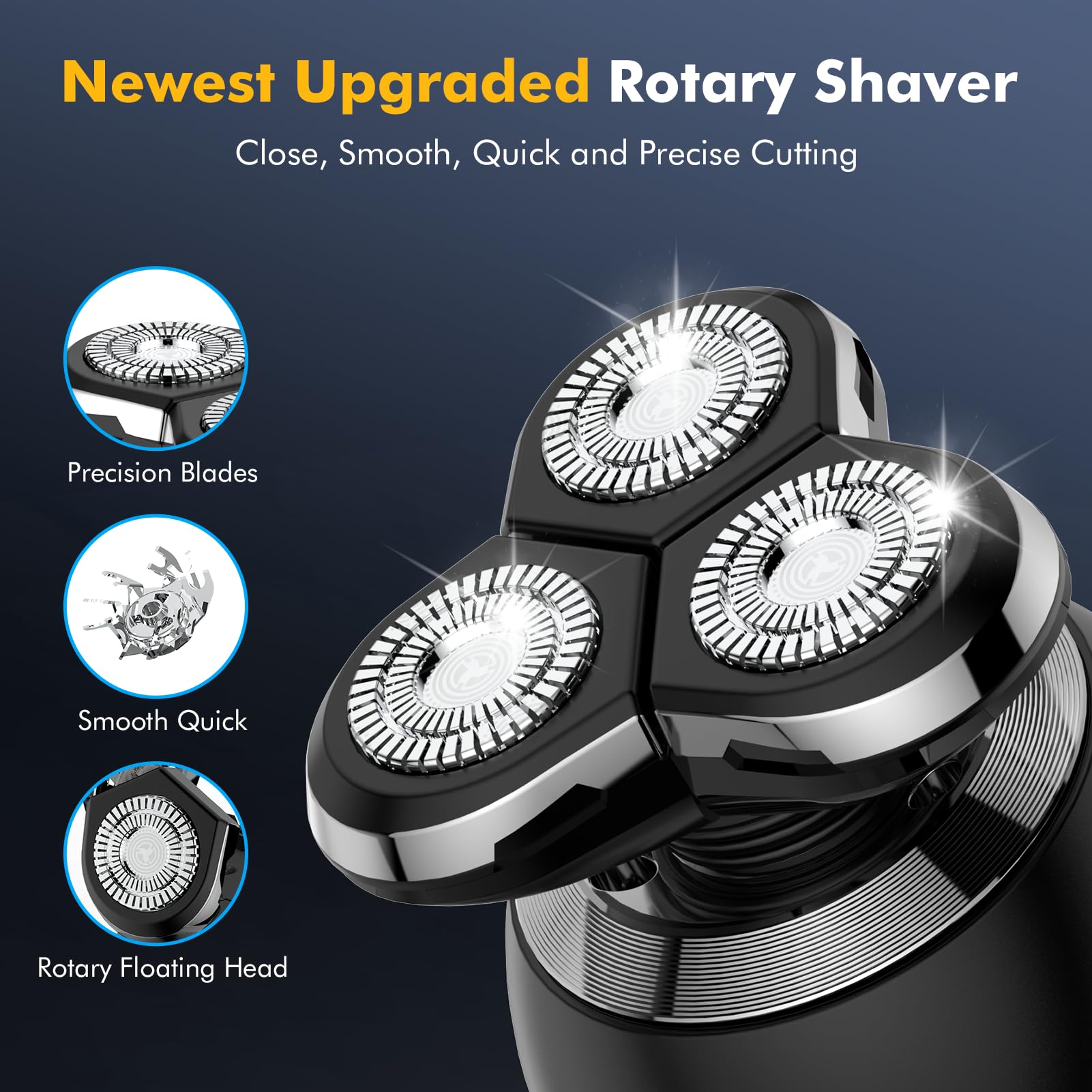 2025 Upgraded Electric Razor for Men - Cordless Rechargeable Wet/Dry Shaver with Grooming Kit | Fast & Smooth Shaving for Face, Beard & Body | Perfect for Travel, Gym & Daily Grooming Routine