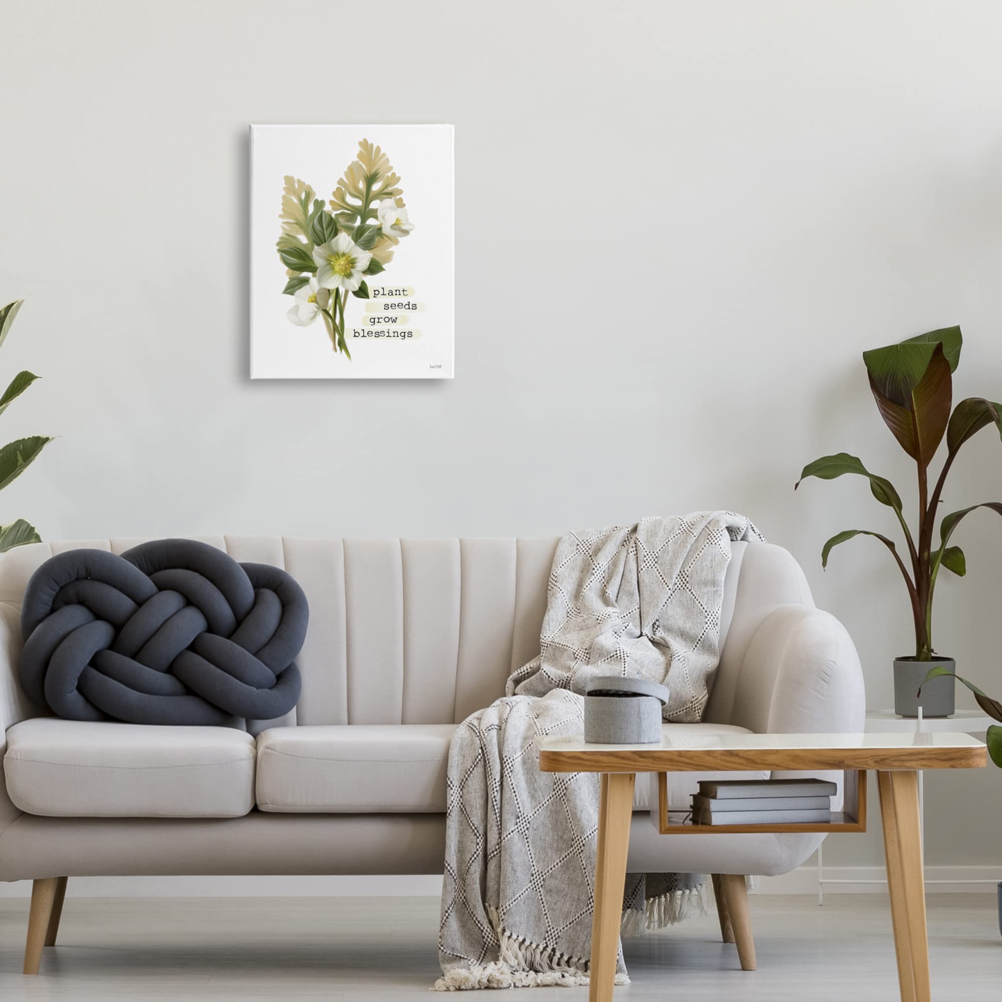 Stupell Industries 'Plant Seeds Grow Blessings' Inspirational Spring Garden Wall Art - House Fenway Design - Perfect for Home Decor, Living Room, Bedroom & Office