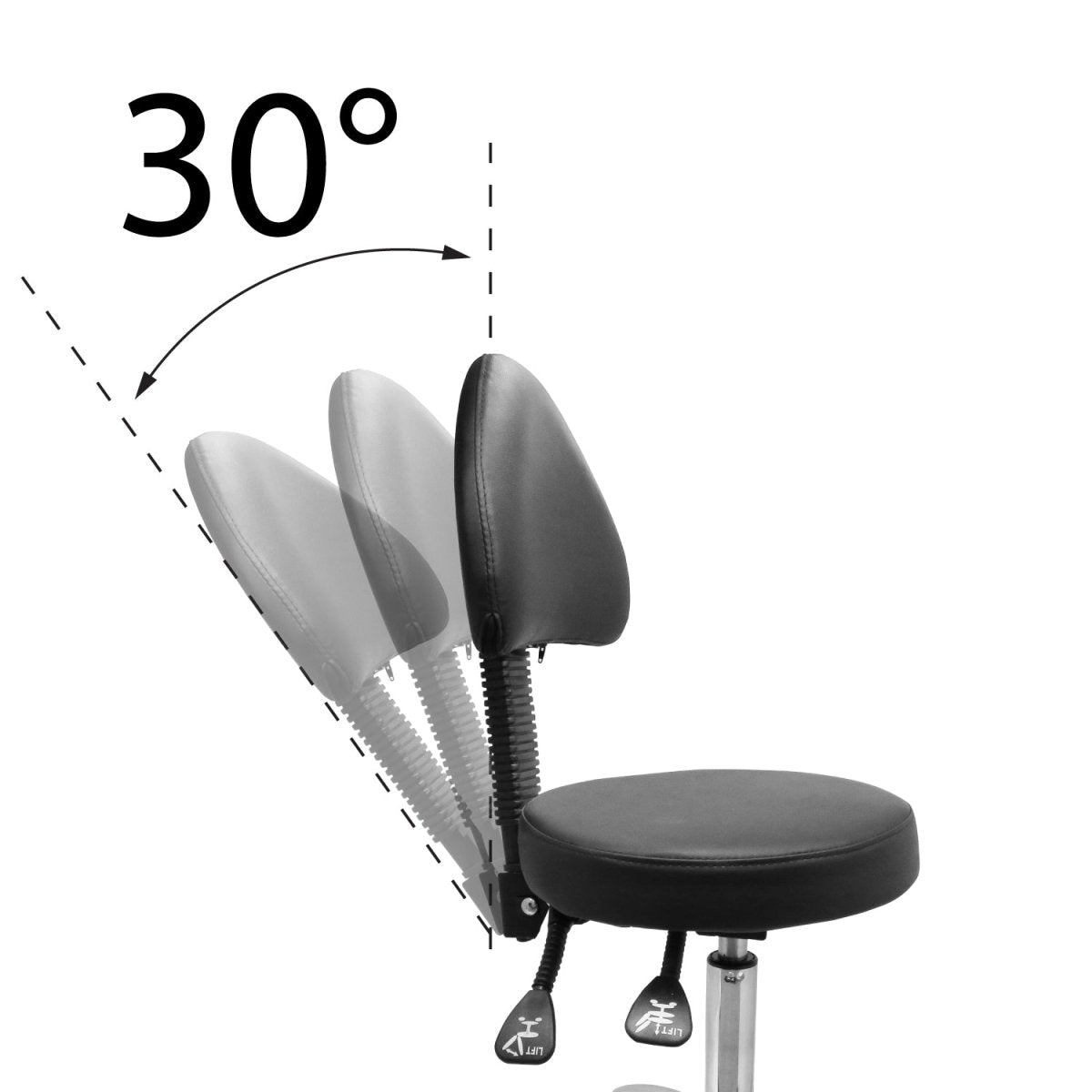 Premium Hydraulic Adjustable Height Rolling Stool with Backrest - Ergonomic Rolling Office Chair for Dentists, Lab Technicians & Salon Professionals (Model RSWB601/2) - Ideal for Medical Offices, Beauty Salons & Workshop Use
