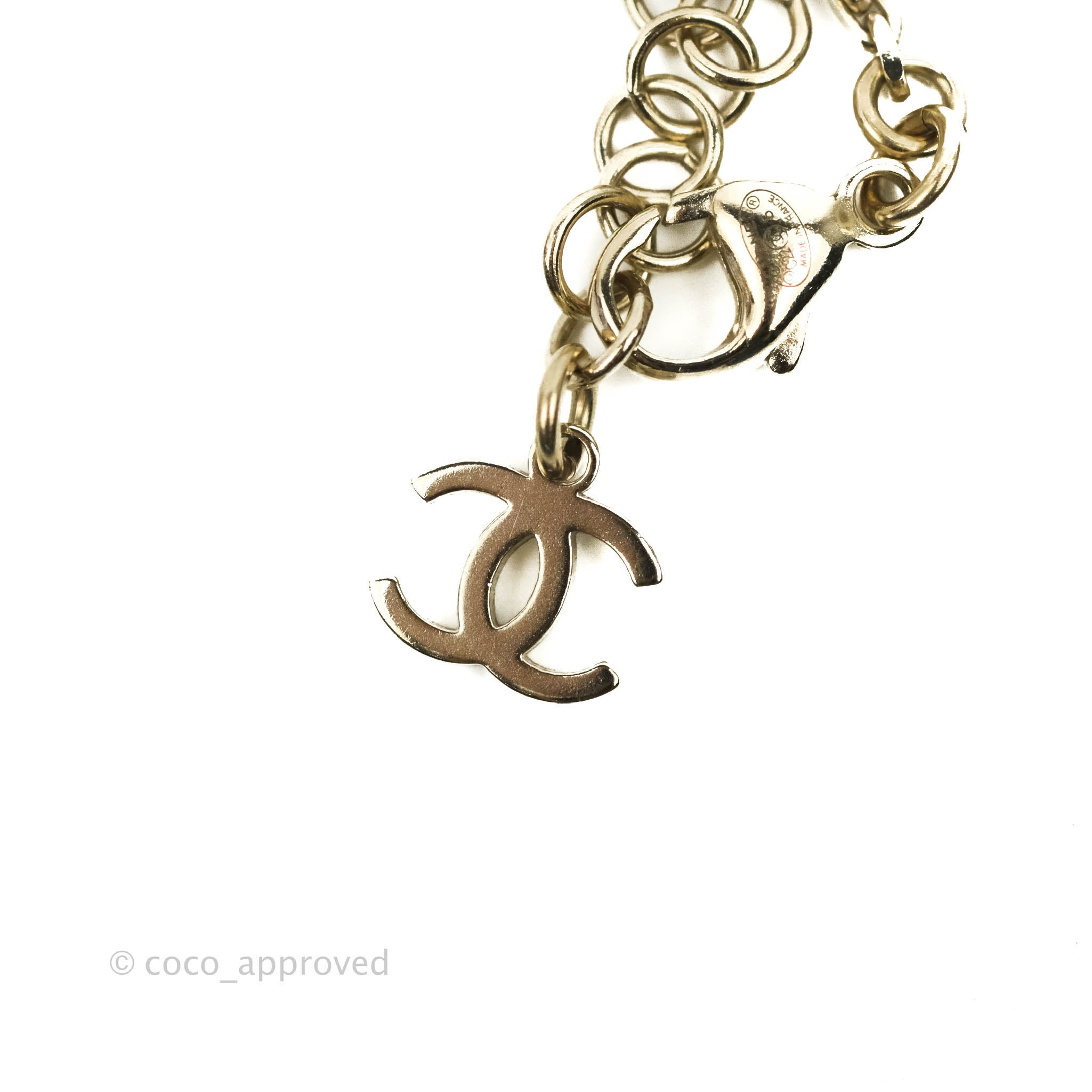 Chanel Gold Tone Chain Bracelet with Charms - Luxury Fashion Jewelry for Women, Perfect for Parties, Weddings & Special Occasions