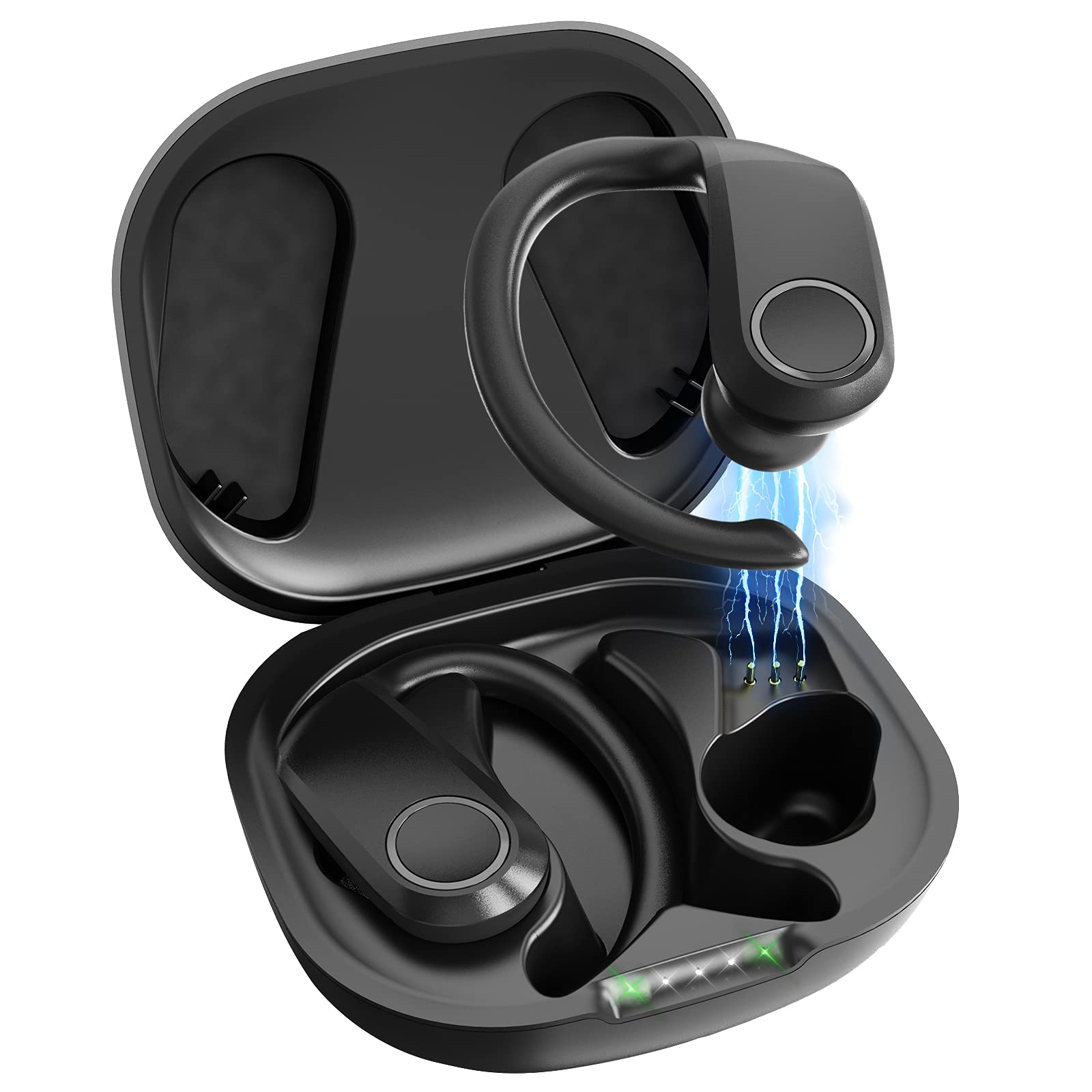Sewowibo Bluetooth 5.0 Wireless Earbuds with Deep Bass, IPX7 Waterproof, Noise Cancelling CVC8.0, 48H Playtime & Charging Case - Perfect for Sports, Workout, Running, Gym & Outdoor Activities