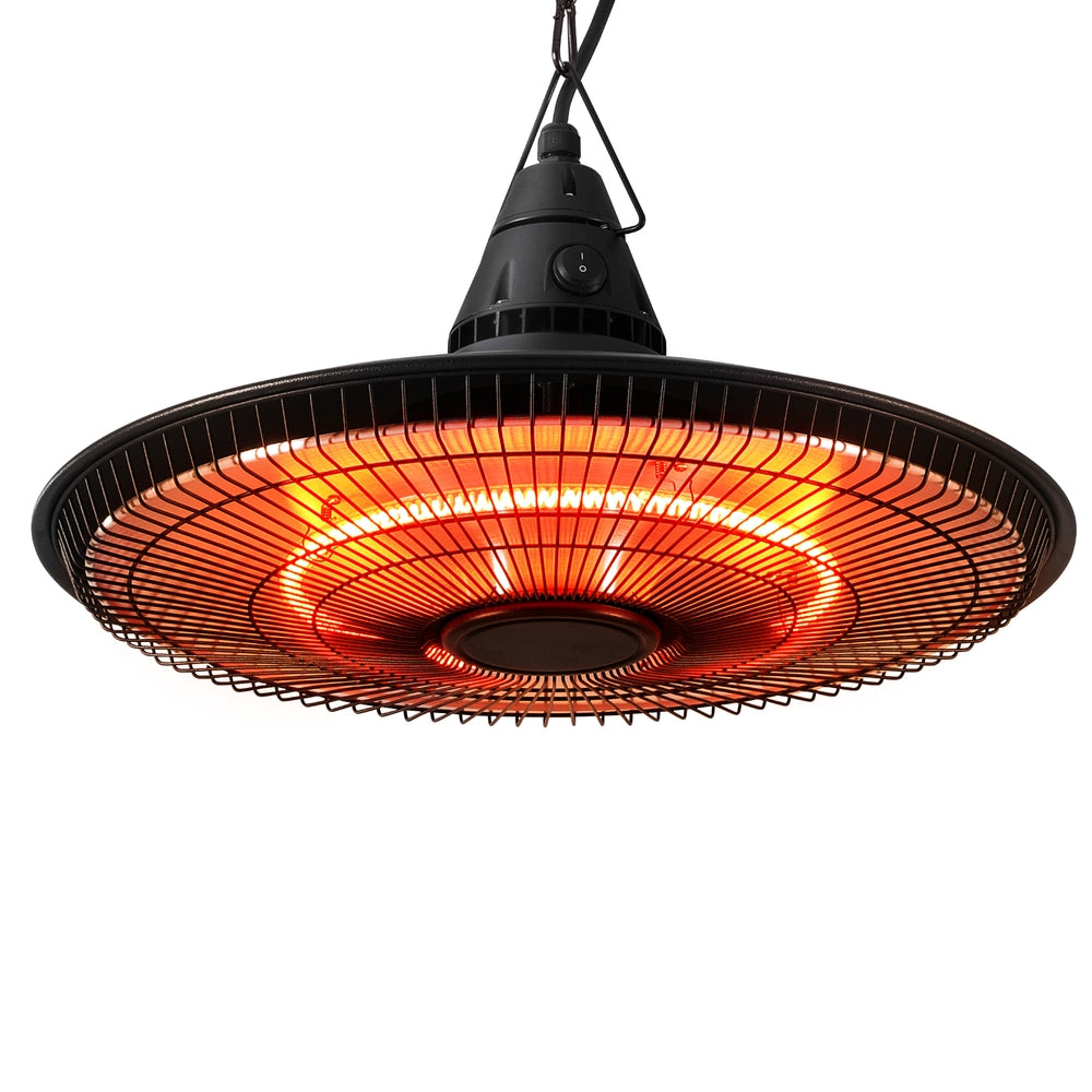 Devanti 1500W Hanging Electric Patio Heater - Outdoor Infrared Heating for Patio, Deck, Garden & Backyard - Perfect for Cold Weather Comfort