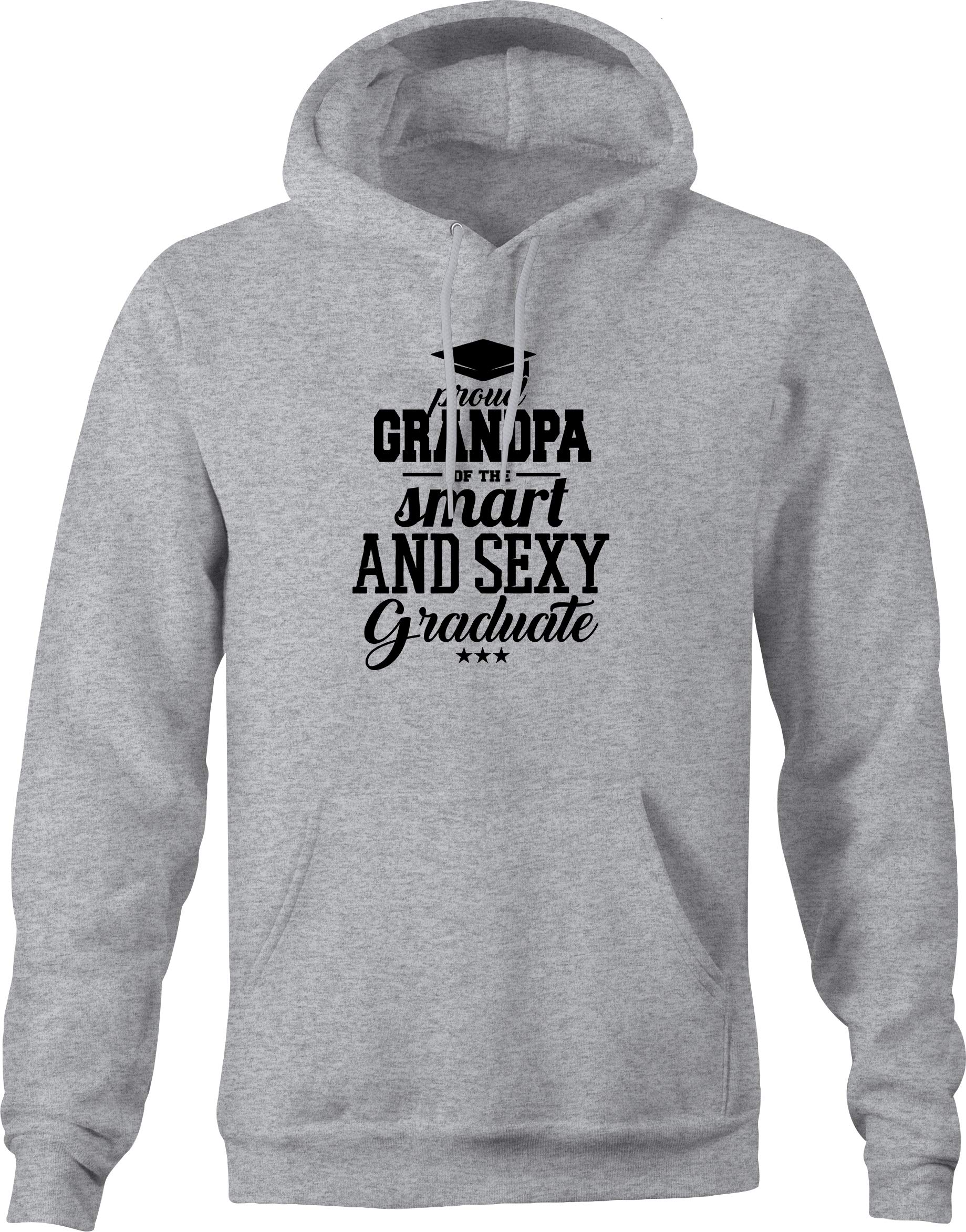 Proud Grandpa of The Smart Sexy Graduate Hoodie - Men's Large Gray Pullover Sweatshirt - Perfect for Graduation Gifts & Casual Wear