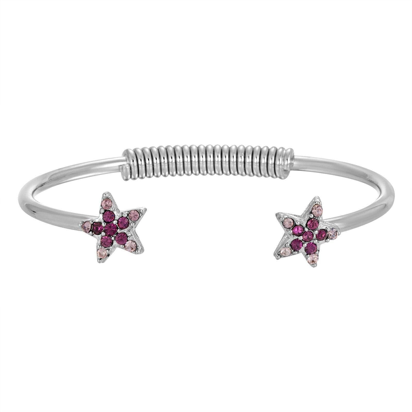 1928 Jewelry Austrian Crystal Star Spring Cuff Bracelet for Women - Elegant Fashion Jewelry for Parties, Weddings & Special Occasions