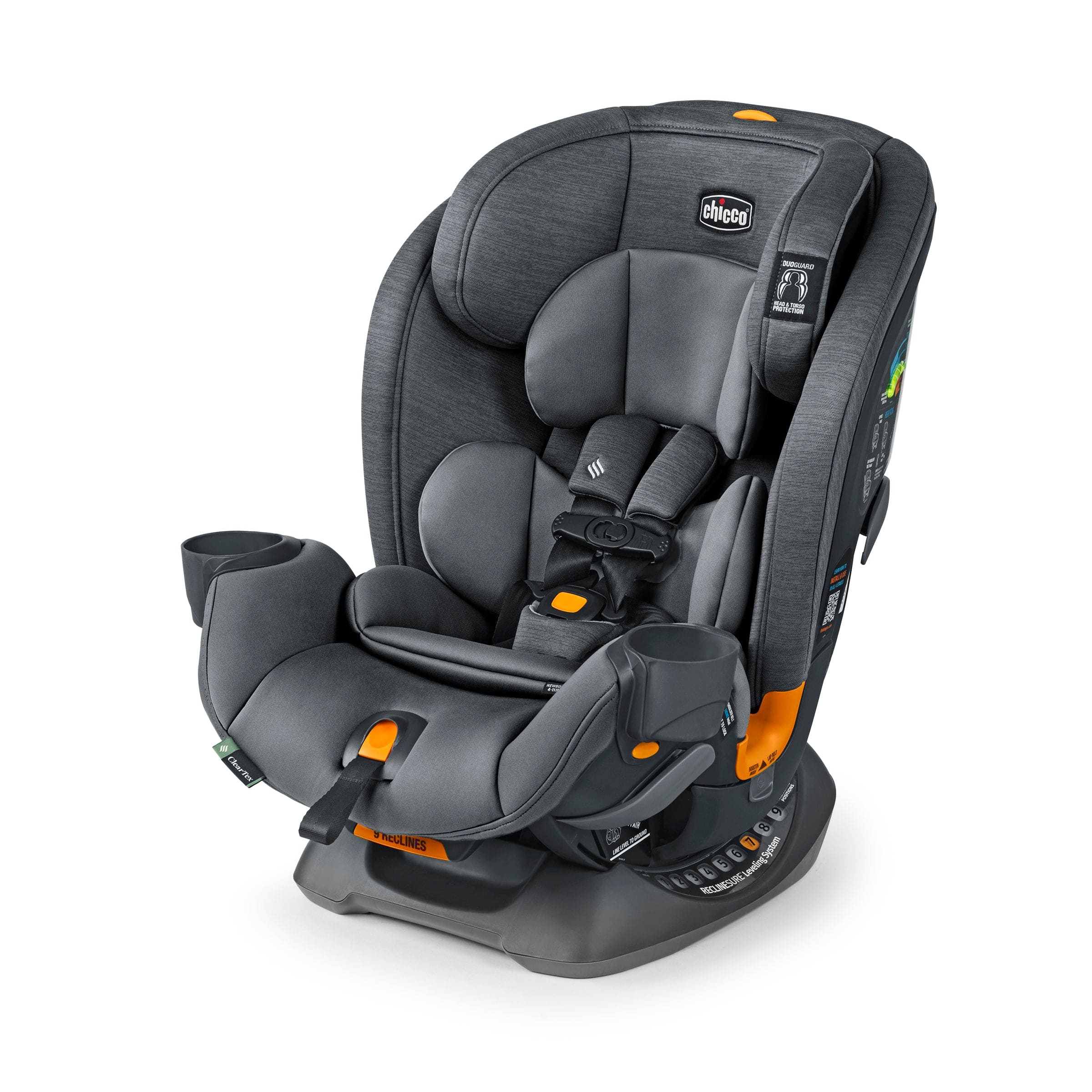 Chicco OneFit ClearTex All-In-One Convertible Car Seat for Infants to Toddlers - Safe & Comfortable for Travel, School & Family Road Trips