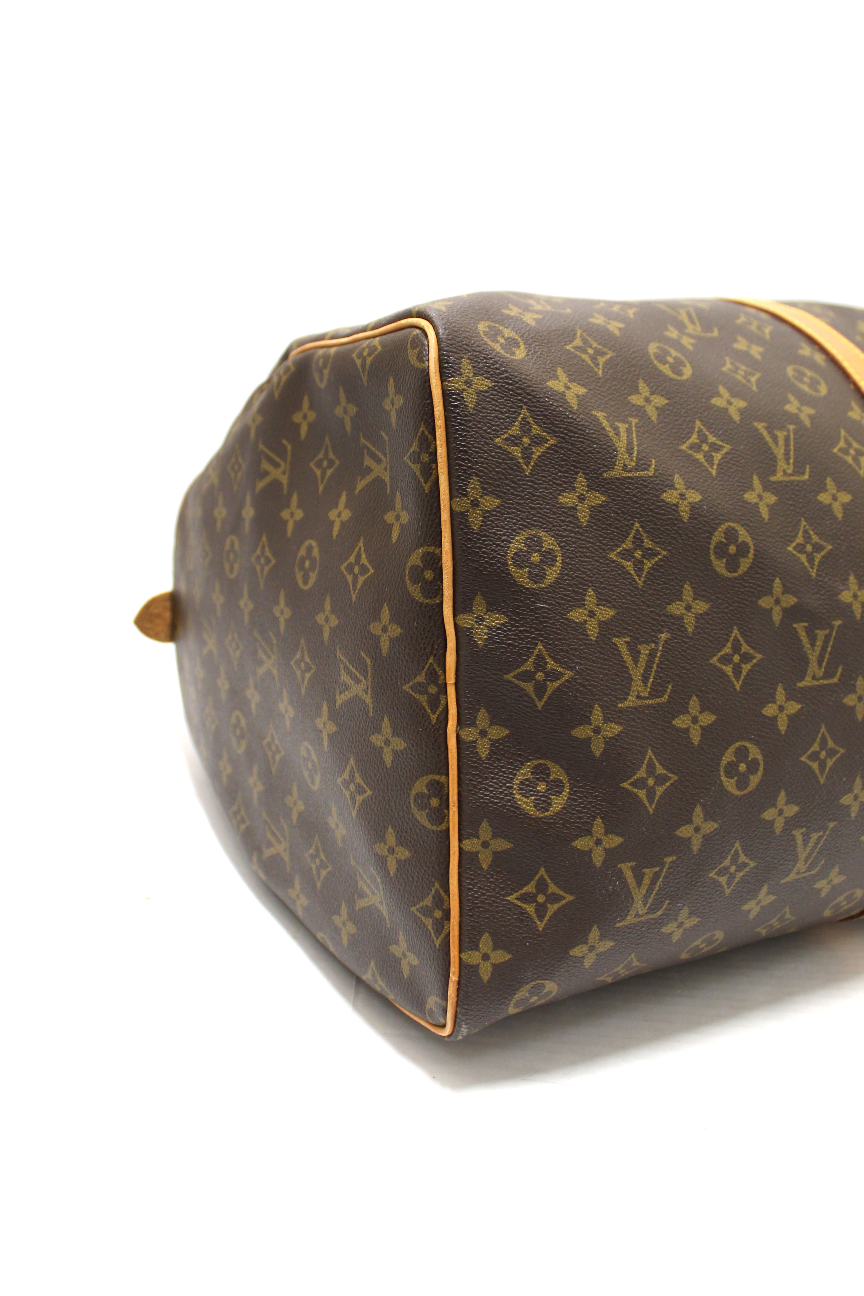 Authentic Louis Vuitton Monogram Keepall 60 Travel Duffle Bag - Luxury Weekend Getaway & Business Travel Carry-On Luggage for Men & Women
