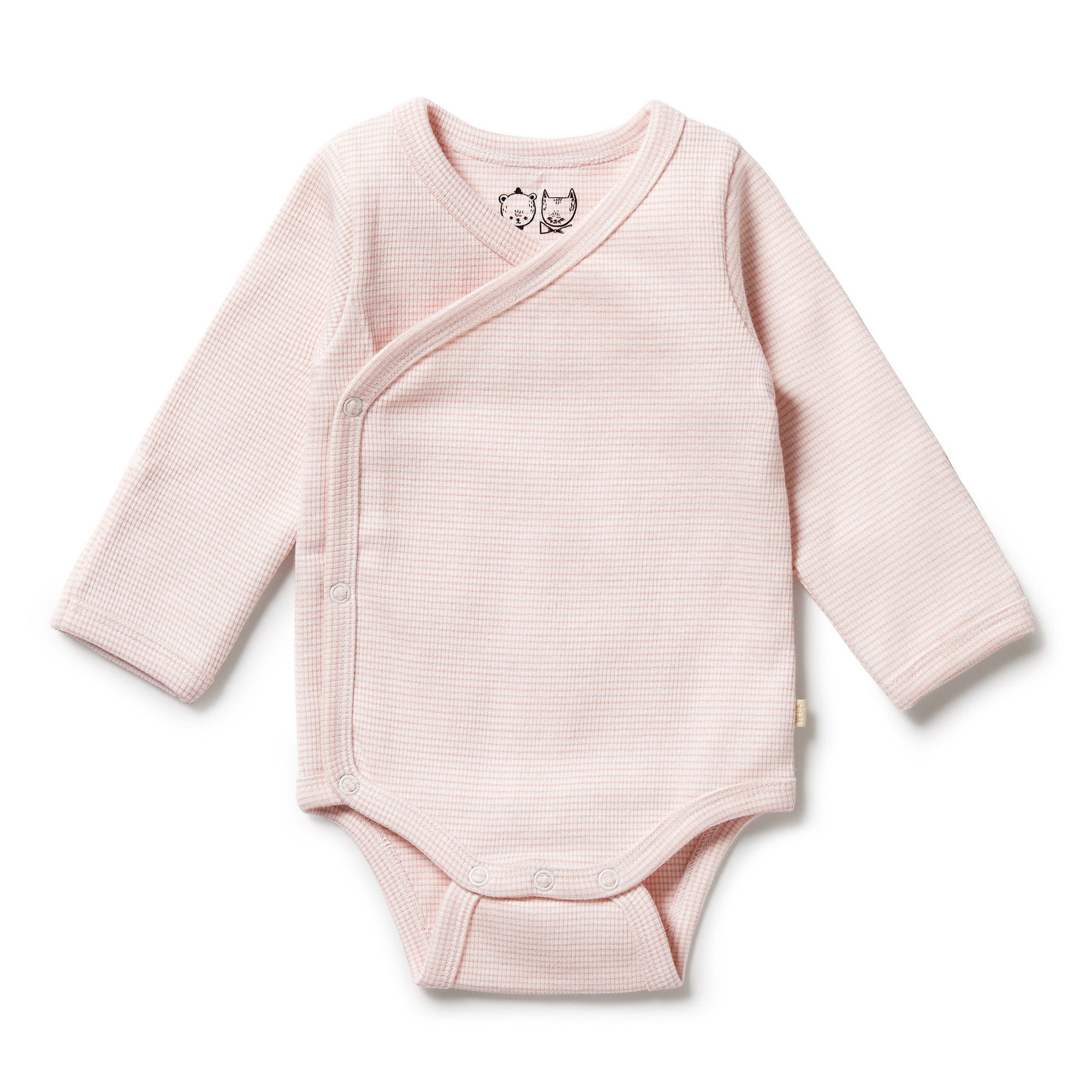 Organic Stripe Rib Kimono Bodysuit - Soft Cotton Baby Romper for Newborns & Infants - Perfect for Playtime, Photos & Everyday Wear