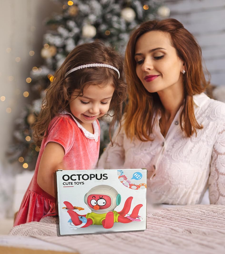 LYEBAOHAO Baby Bath Toys - Floating Octopus with 5 Animal Hoopla Rings & 2 Wind-up Swimming Toys | Fun Bathtub & Pool Water Toys for Toddlers, Infants, Boys & Girls | Perfect Gift for Bath Time, Splash Play & Learning Colors