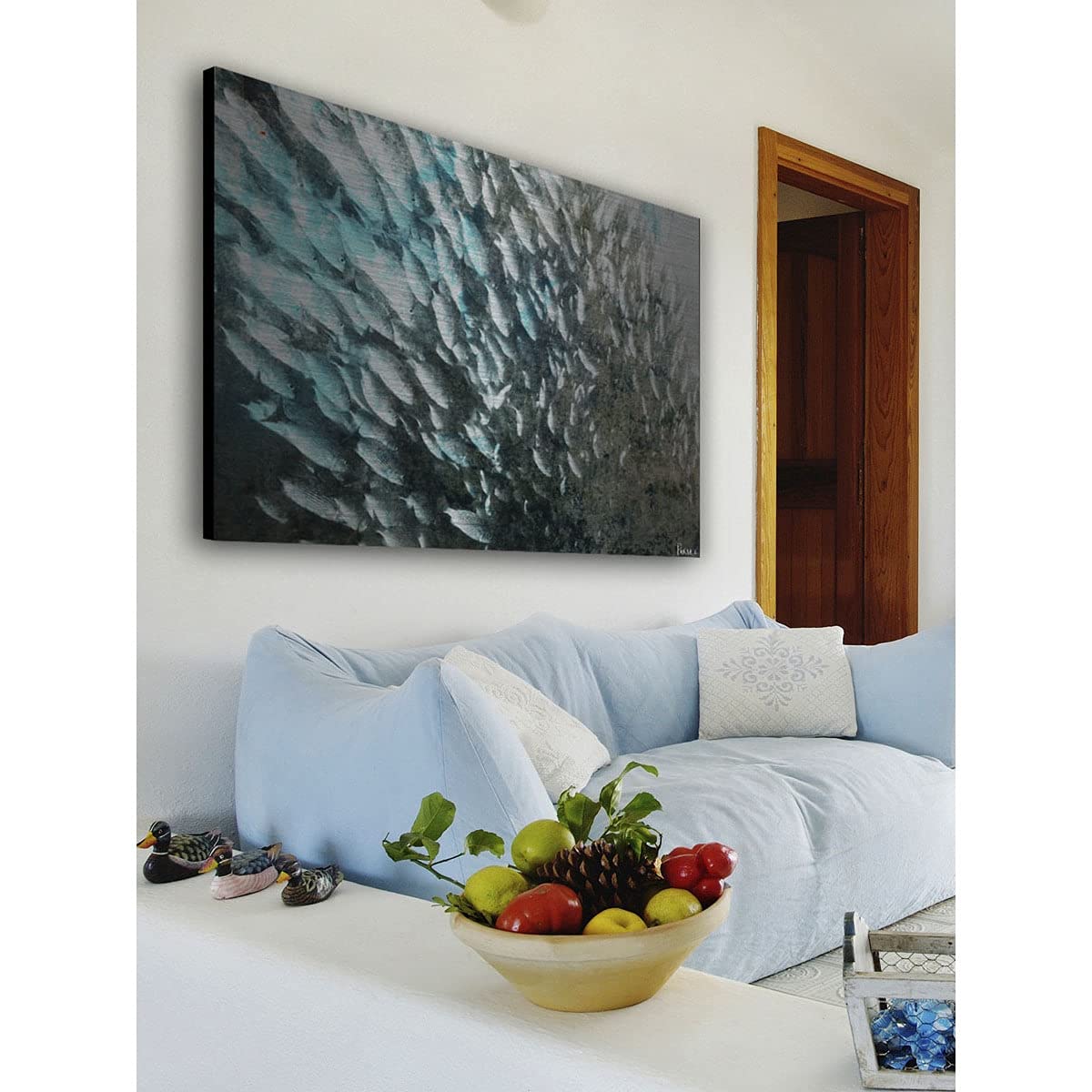 Parvez Taj School Painting Print on Brushed Aluminum - Premium Indian Artwork for Home & Office Decor | Perfect for Living Room, Bedroom, or Office Wall Art