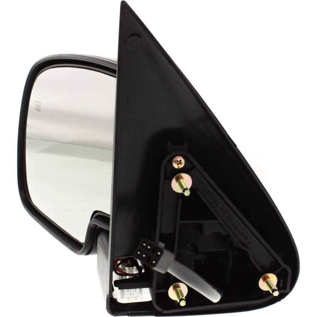 2000-2006 Chevy Suburban 1500/2500 Driver Side Heated Power Remote Manual Folding Black Door Mirror Replacement - GM1320247 15179832 - Perfect for Winter Driving & Towing Safety