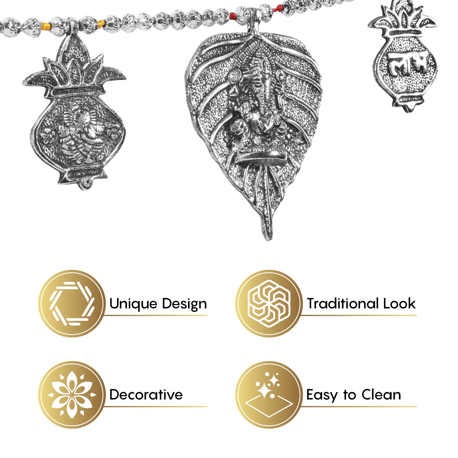 Avador Handmade Metal Toran - Traditional Indian Door Hanging for Diwali Decor, Home Puja & Special Occasions | Elegant Design 3 | Perfect for Festivals, Weddings & Housewarming Ceremonies