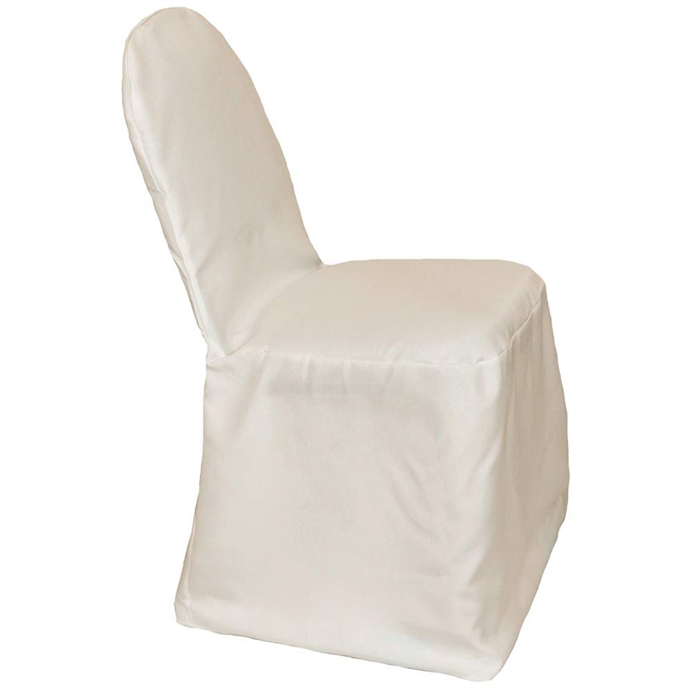 Polyester Chair Covers Ivory - Fitted Banquet Seat Covers for Weddings & Events
