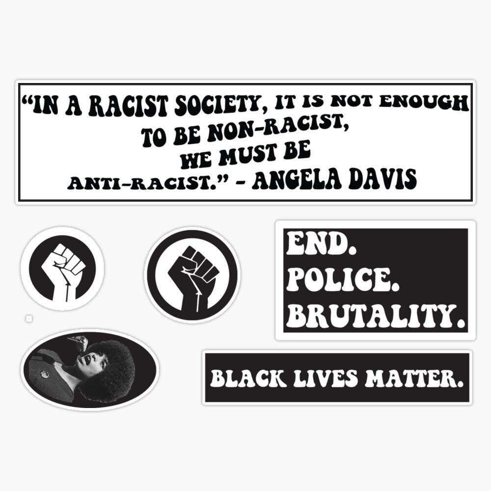 Angela Davis Vinyl Sticker Sheet - Reusable Magnetic Bumper Sticker (5 Inch) for Fridge, Laptop, Car & DIY Projects - Flexible Refrigerator Magnet for Home, Office & Activism Decor