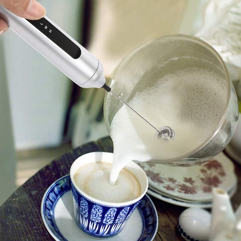Electric USB Rechargeable Milk Frother & Mixer - Handheld Multi-Function Eggbeater for Coffee, Hot Chocolate & Baking | Perfect for Home Kitchen & Cafe Use