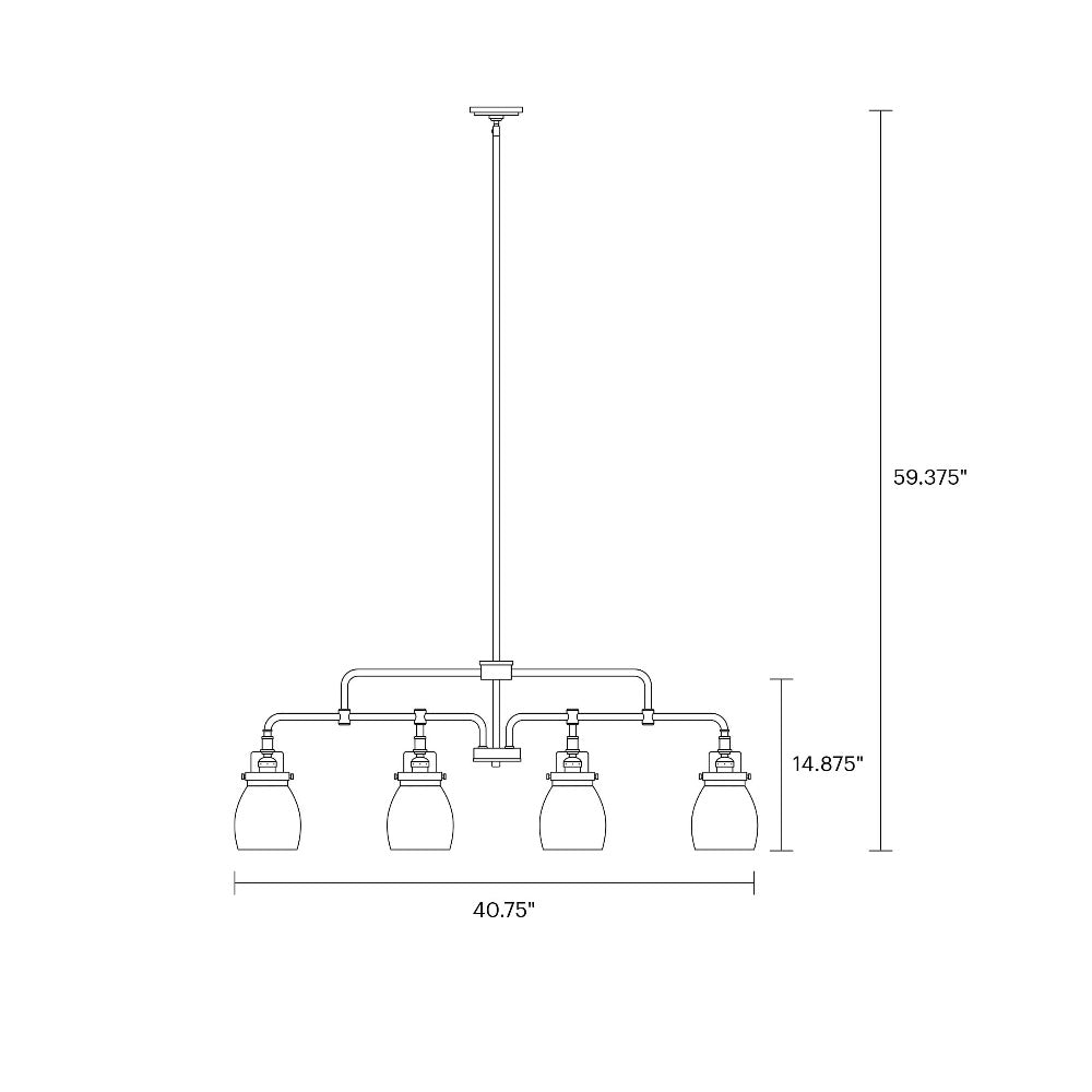 Belton Linear Chandelier - Modern LED Pendant Light Fixture for Dining Room, Kitchen Island & Living Room | Dimmable Hanging Light with Adjustable Length | Sleek Contemporary Design for Home & Office Decor