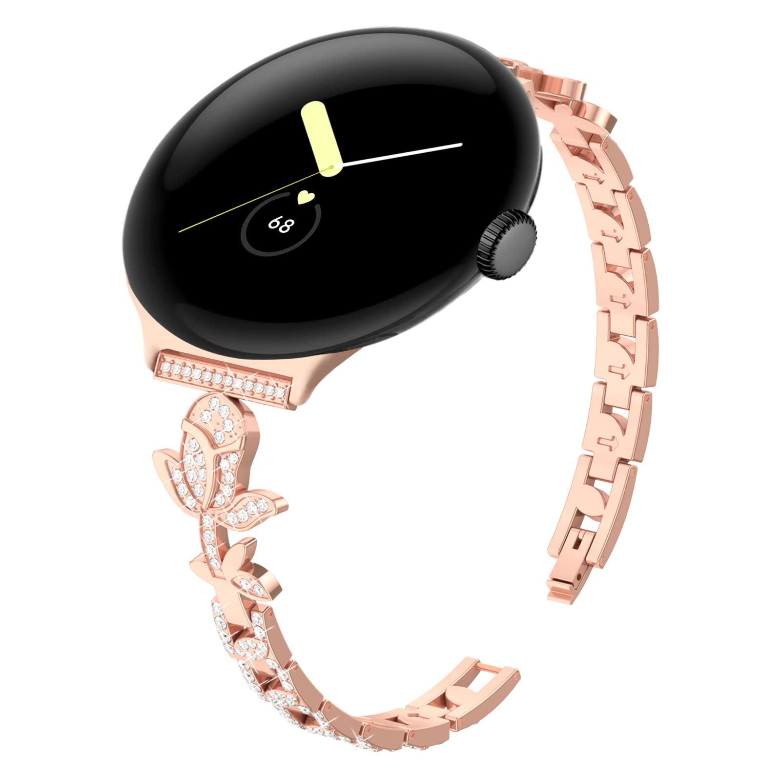 Sparkle Pixel Watch Band - Slim Rhinestone Strap for Women | Google Pixel Watch 2/3 41mm Accessories | Gym & Party Wear