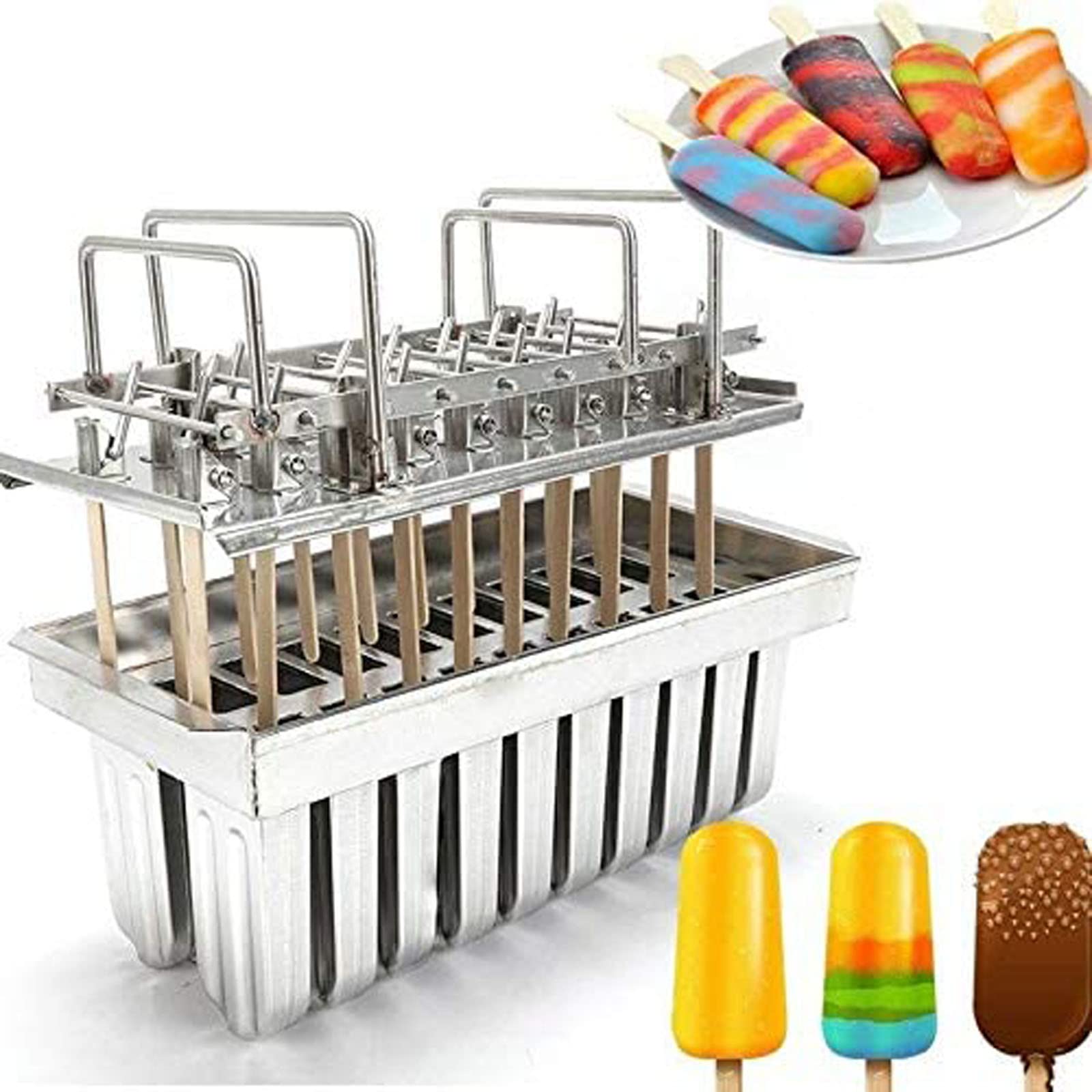 20PCS Stainless Steel Ice Pop Molds - DIY Popsicle Makers with Round Head Sticks for Homemade Ice Cream, Fruit Bars & Frozen Treats - Perfect for Summer Parties, Kids Snacks & Healthy Desserts