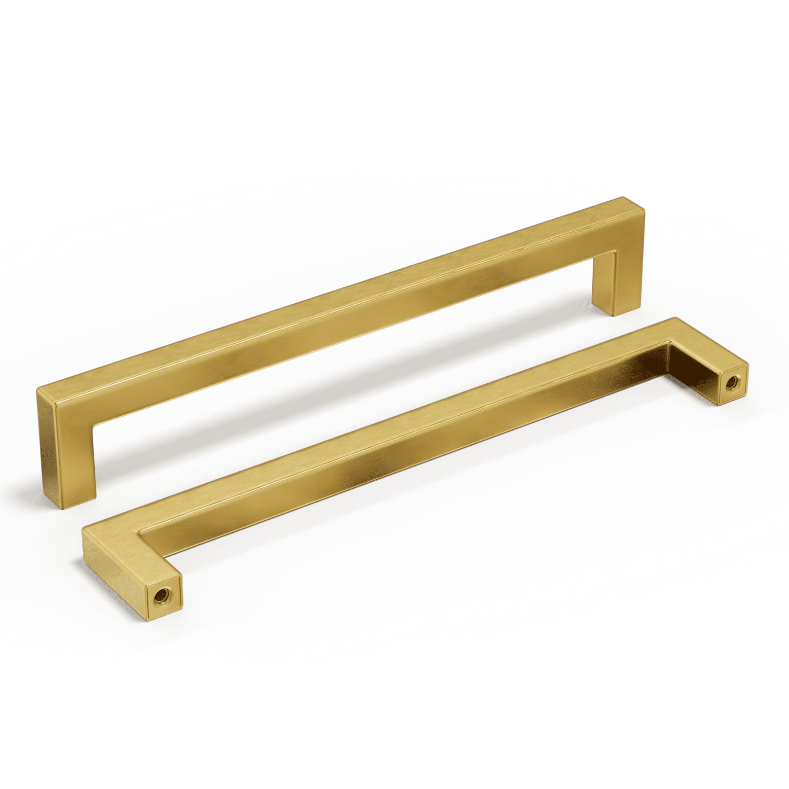 30 Pack Gold Cabinet Pulls - Brushed Brass Drawer Handles with 8 Inch Hole Centers - Stainless Steel Hardware for Kitchen Cabinets, Dressers & Furniture (Modern Home Upgrade)