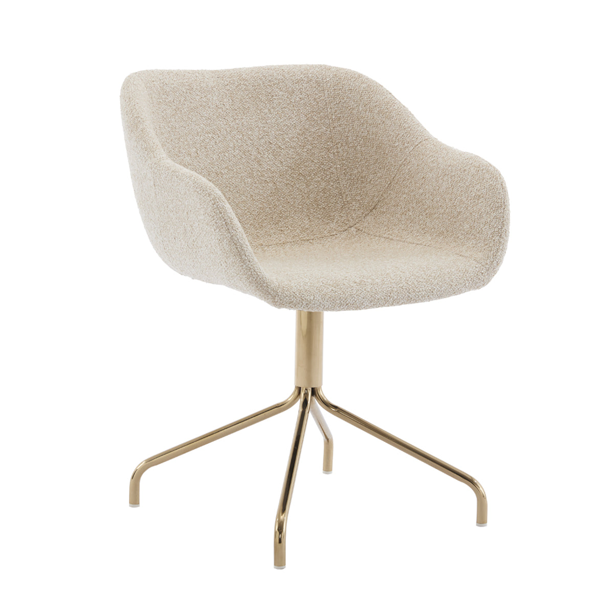 Elle Swivel Boucle Dining Arm Chair - Modern Upholstered Accent Chair for Kitchen, Dining Room, or Office - Comfortable & Stylish Home Decor